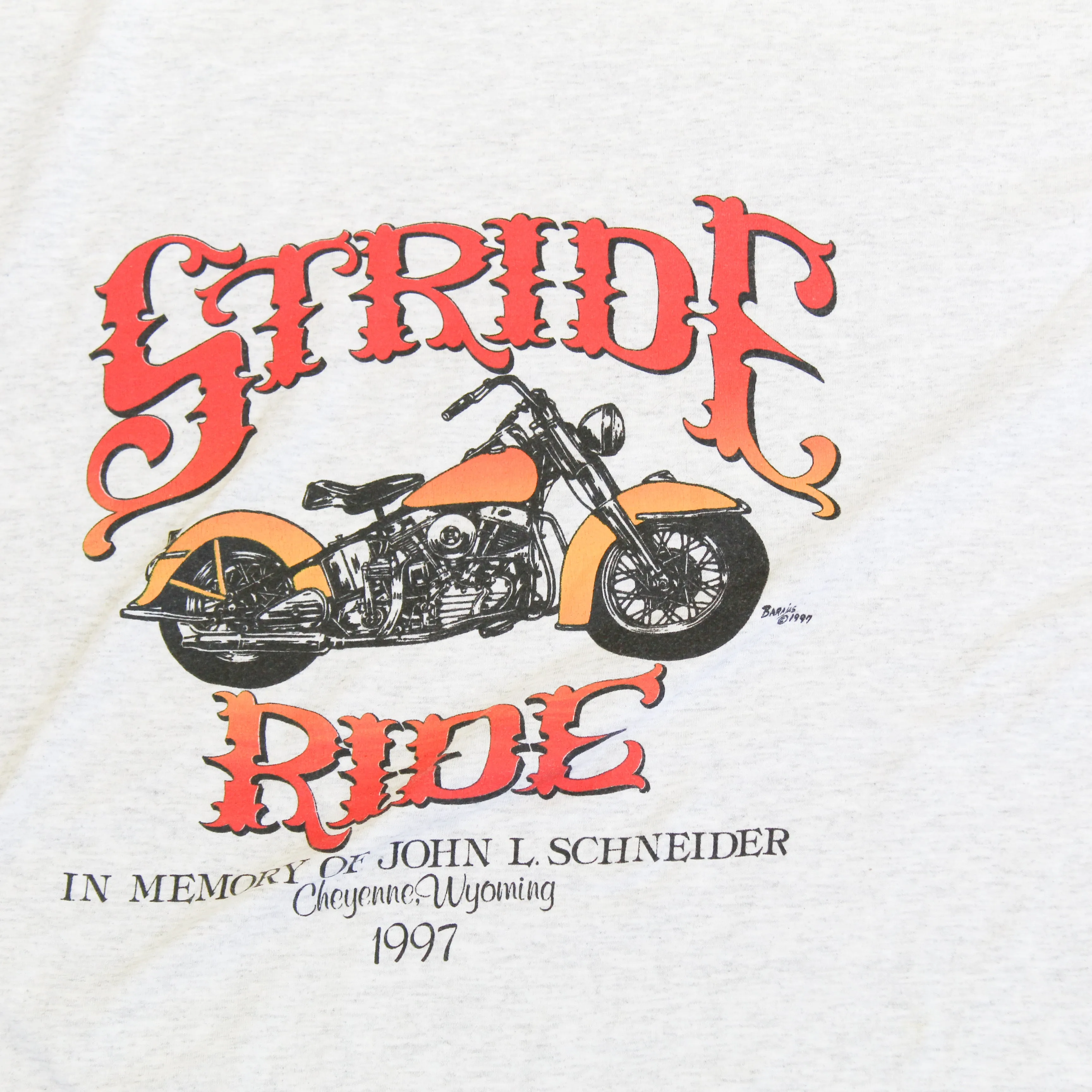 D- Vintage 1997 Stride Ride Motor Cycle Memorial Single Stitch Tee sold by HG Vintage product image thumbnail 2