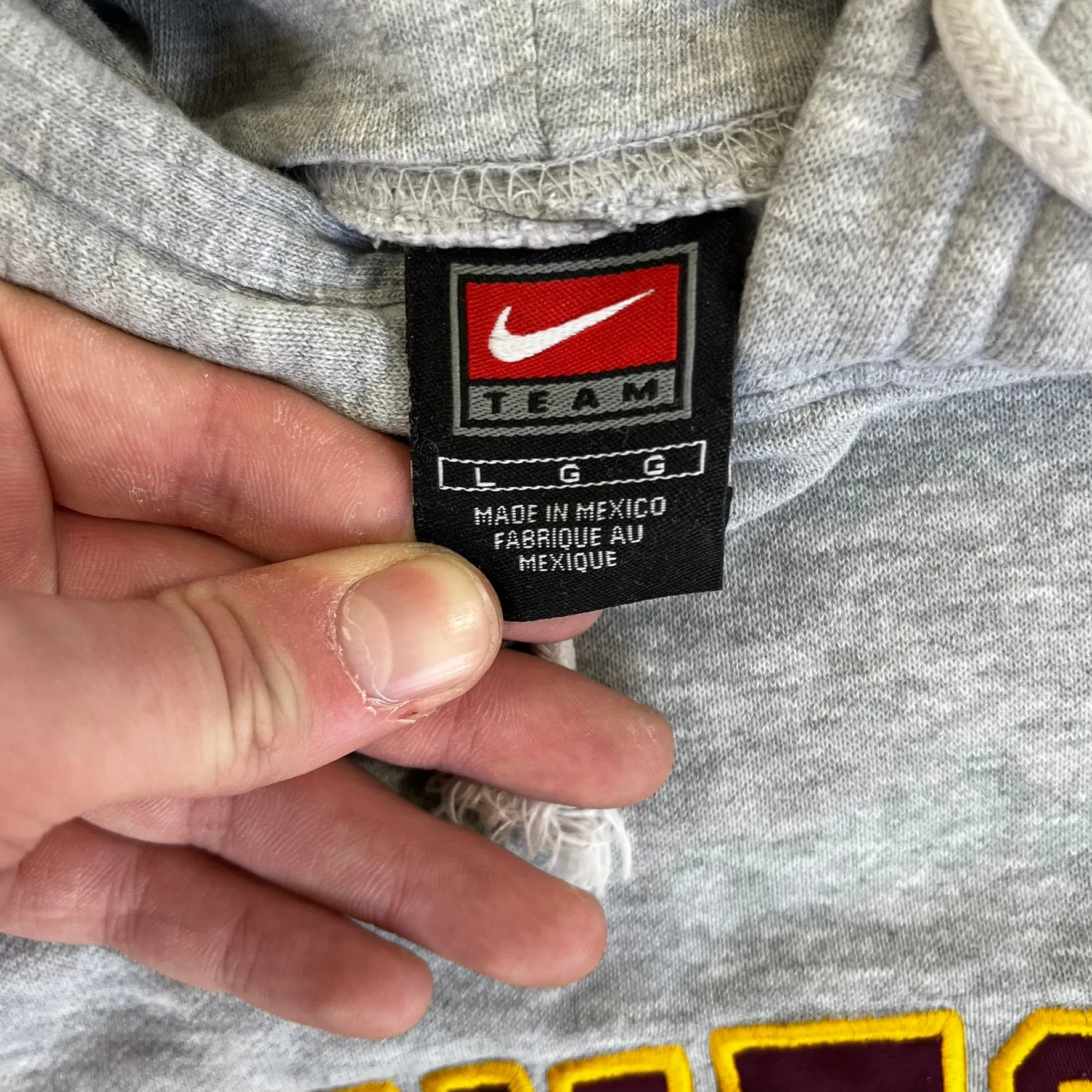 D- University of Minnesota Nike Team Embroidered Text & Swoosh Hoodie sold by HG Vintage product image thumbnail 3