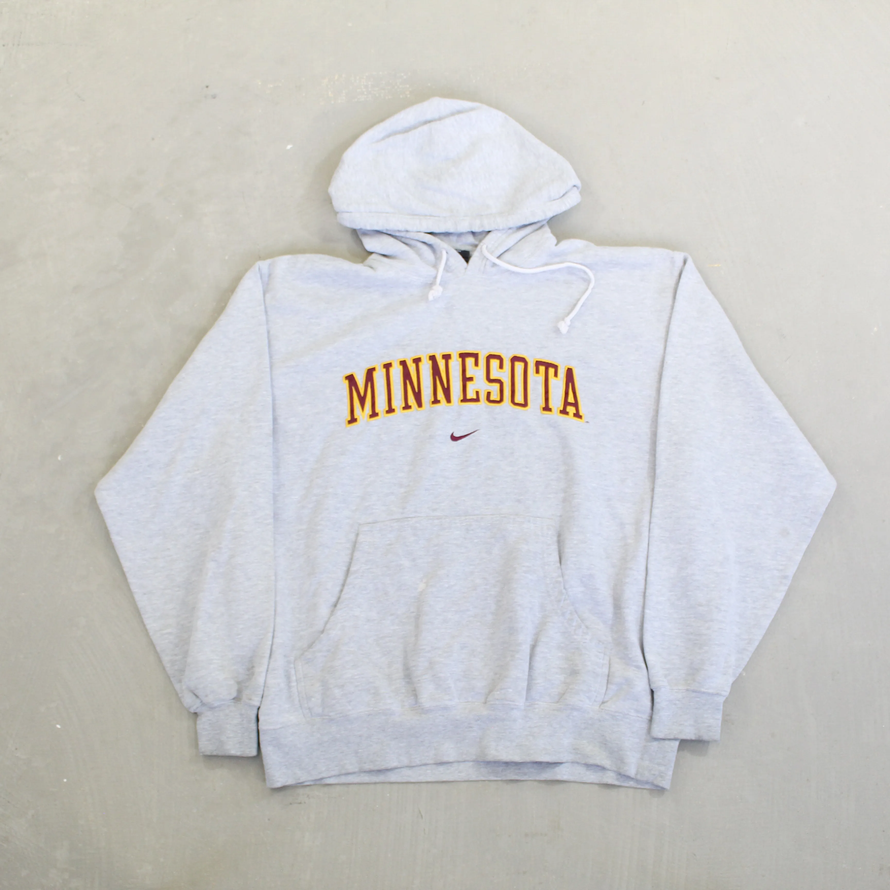 D- University of Minnesota Nike Team Embroidered Text & Swoosh Hoodie sold by HG Vintage