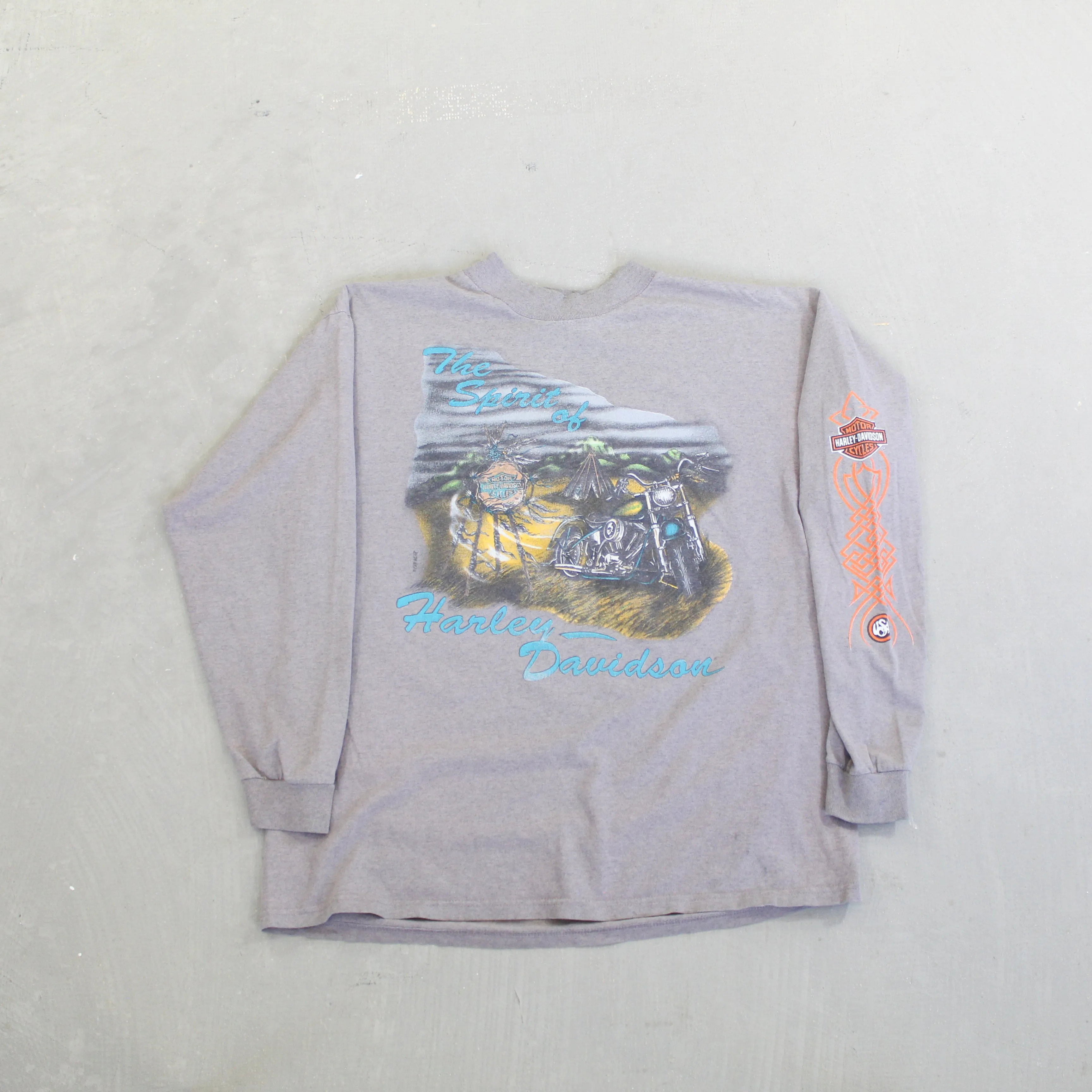 D- Vintage Harley Davidson The Spirit Of Graphic Long Sleeve Tee sold by HG Vintage
