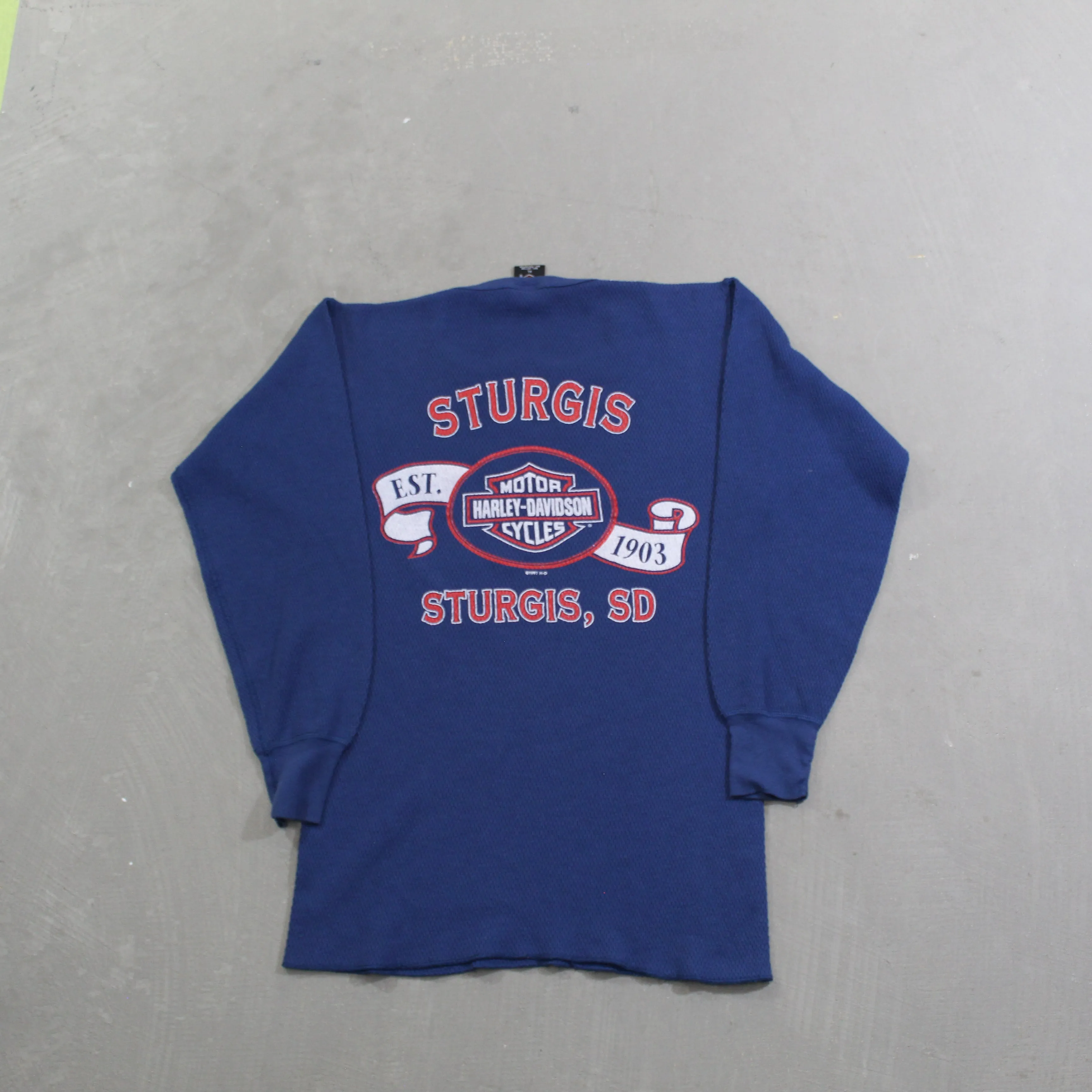 D- Vintage 1997 Harley Davidson Sturgis SD Waffle Long Sleeve sold by HG Vintage product image thumbnail 3