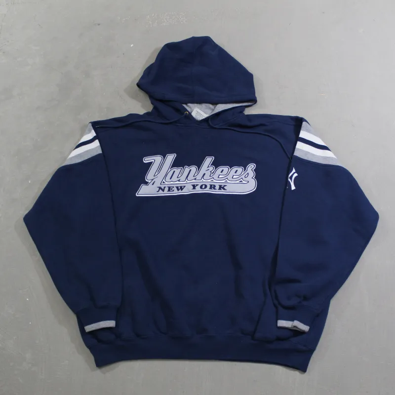 D- Vintage New York Yankees MLB Lee Embroidered Text Hoodie sold by HG Vintage