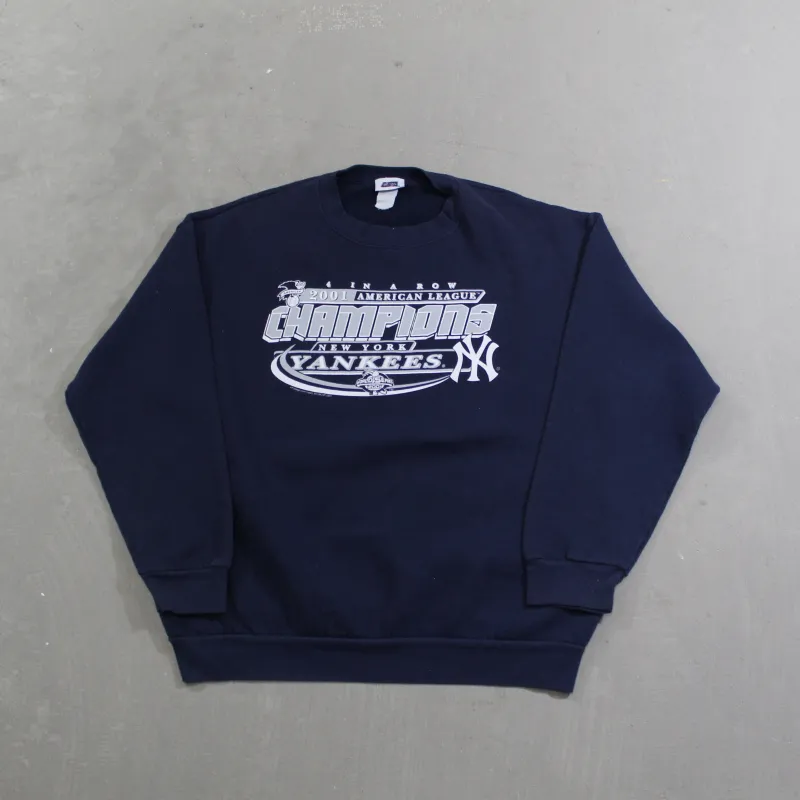 D- Vintage 2001 New York Yankees MLB American League Champs Crewneck sold by HG Vintage