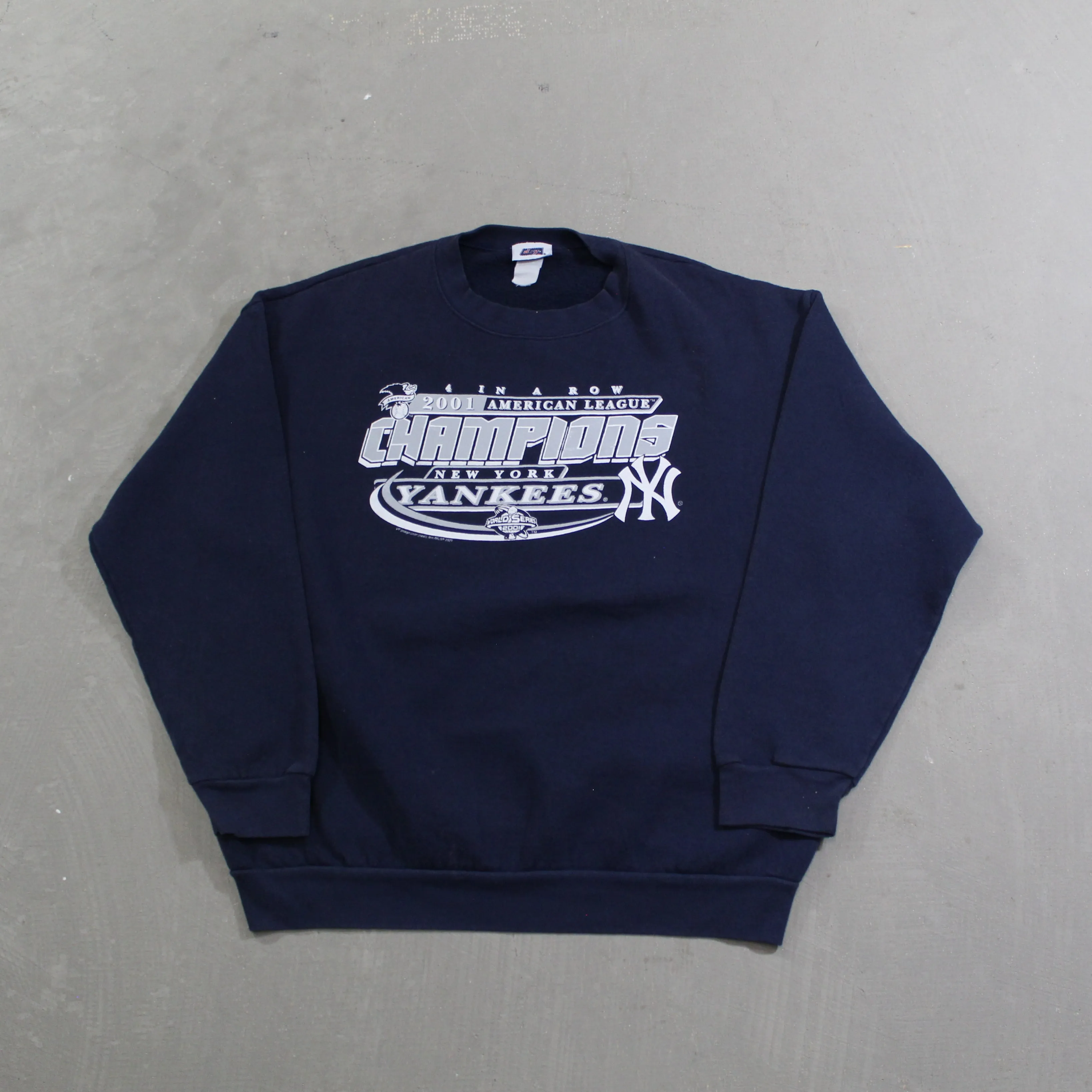 D- Vintage 2001 New York Yankees MLB American League Champs Crewneck sold by HG Vintage