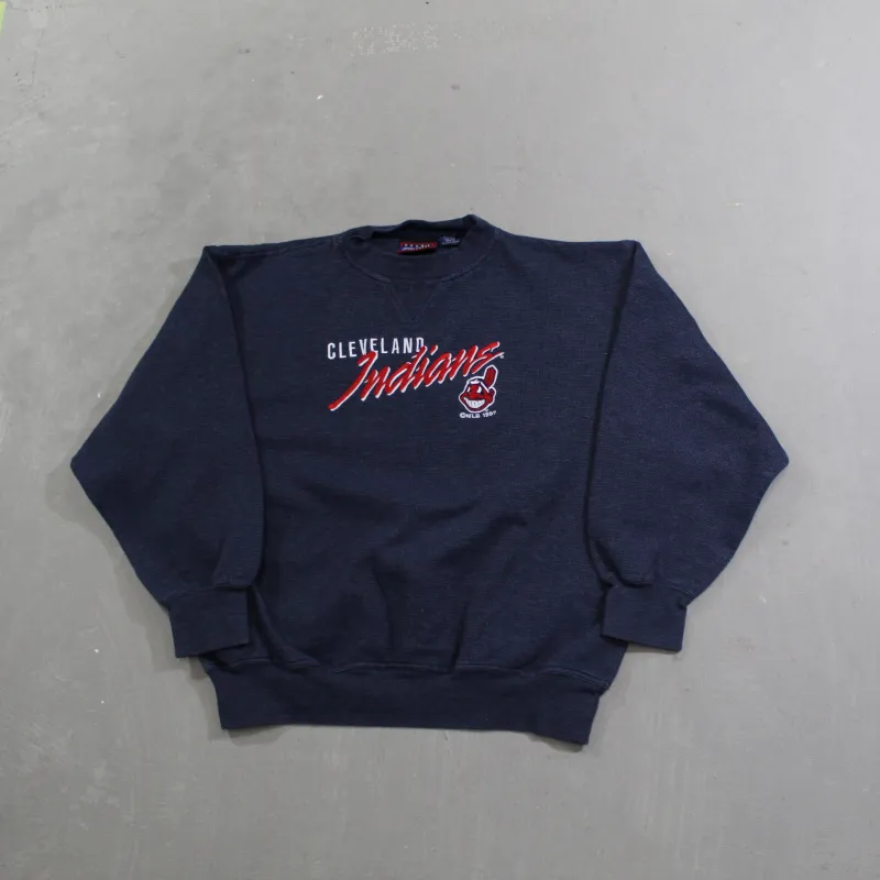 D- Vintage 1997 Cleveland Guardians MLB Embroidered Logo & Script Crewneck sold by HG Vintage