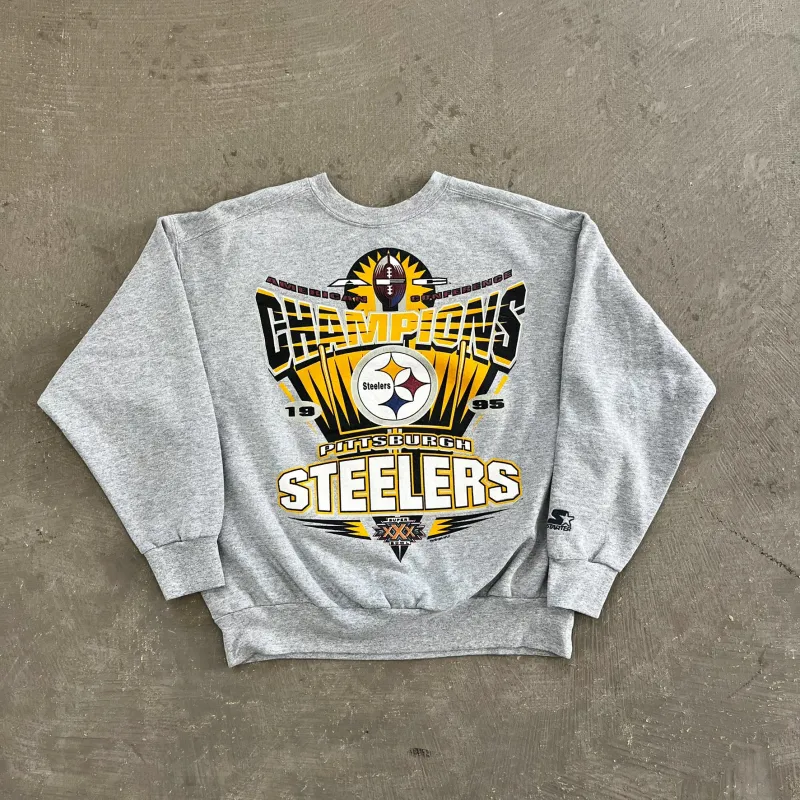 D- Vintage 1995 AFC Champs Pittsburgh Steelers NFL Starter Crewneck sold by HG Vintage