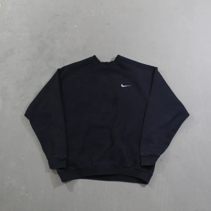 D- Vintage 90s Nike Embroidered Grey Chest Swoosh Crewneck sold by HG Vintage
