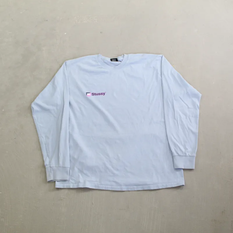 D- Vintage Stussy Lion Crest & Text Long Sleeve Tee sold by HG Vintage