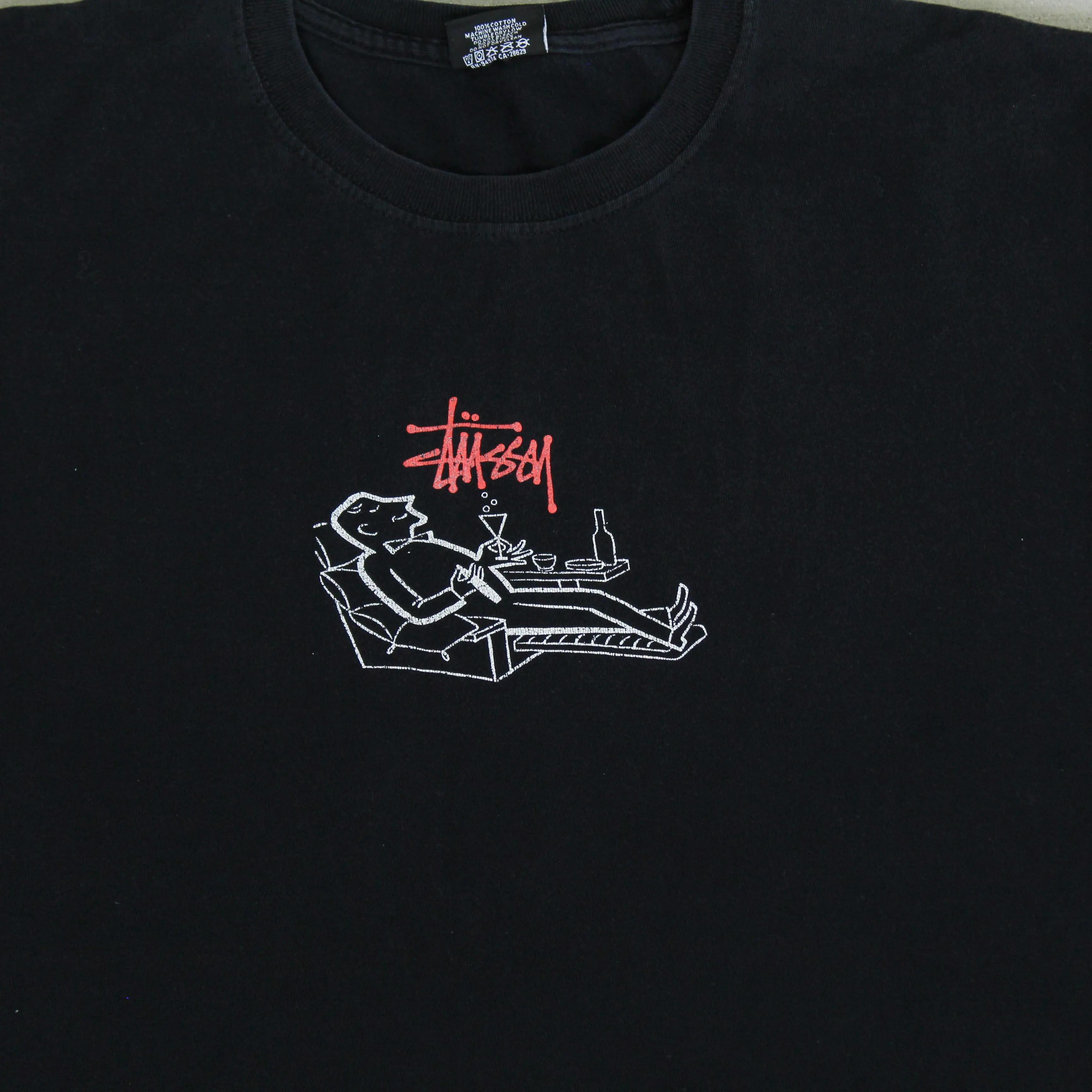 D- Vintage Stussy Loungin' Graphic & Text Tee sold by HG Vintage product image thumbnail 2