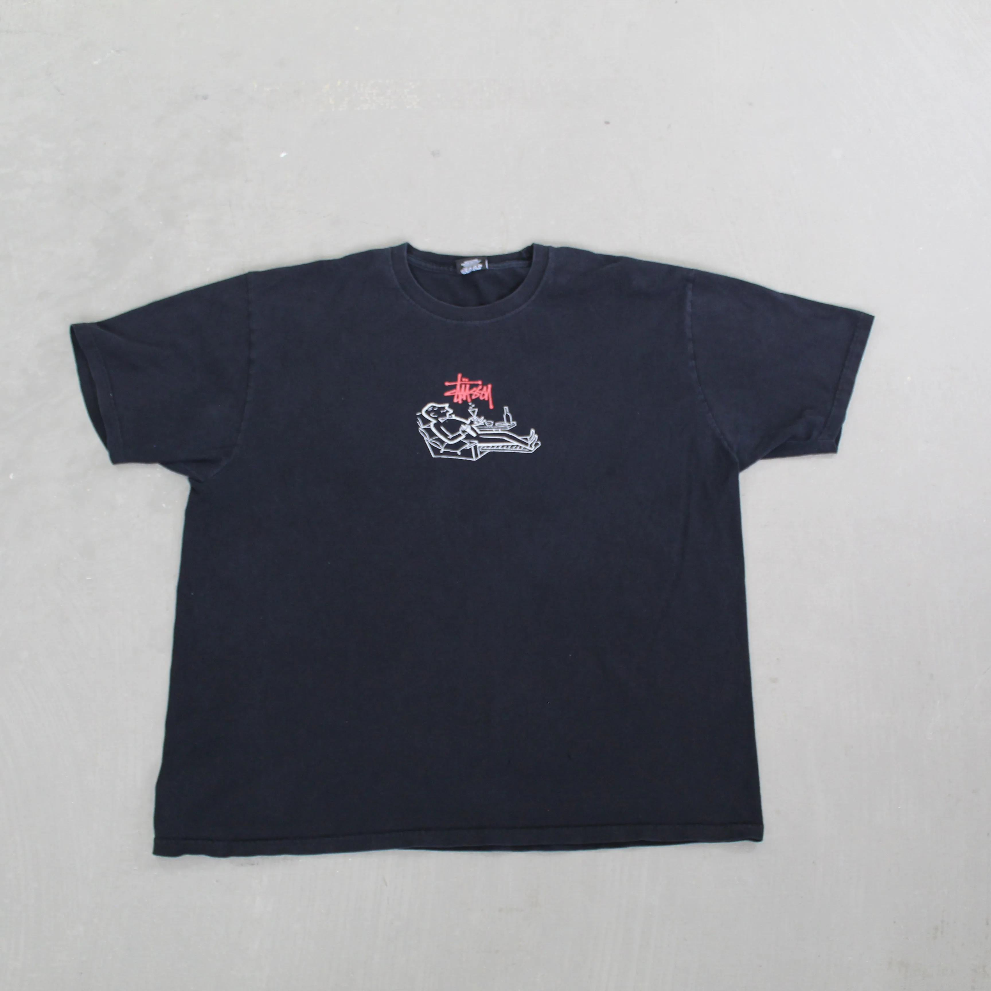 D- Vintage Stussy Loungin' Graphic & Text Tee sold by HG Vintage