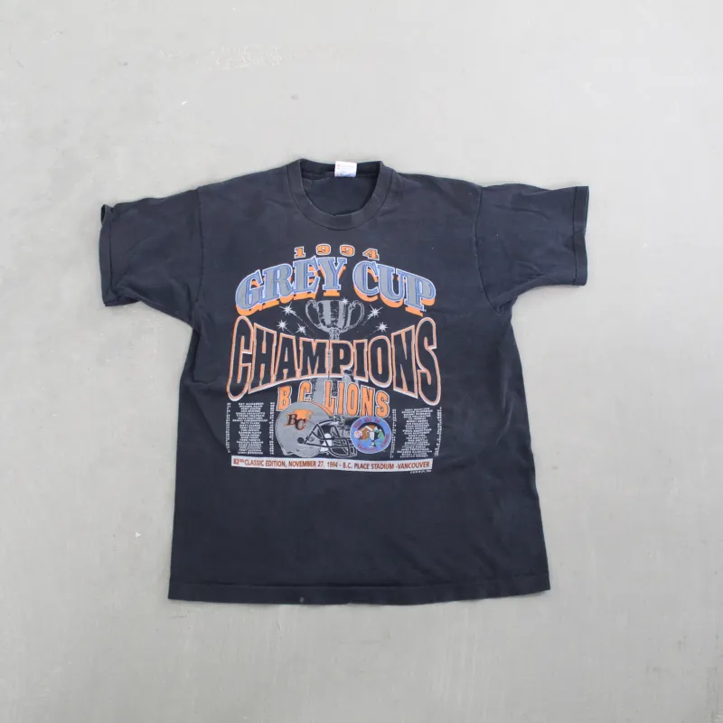 D- Vintage 1994 BC Lions CFL Grey Cup Champs Single Stitch Tee sold by HG Vintage