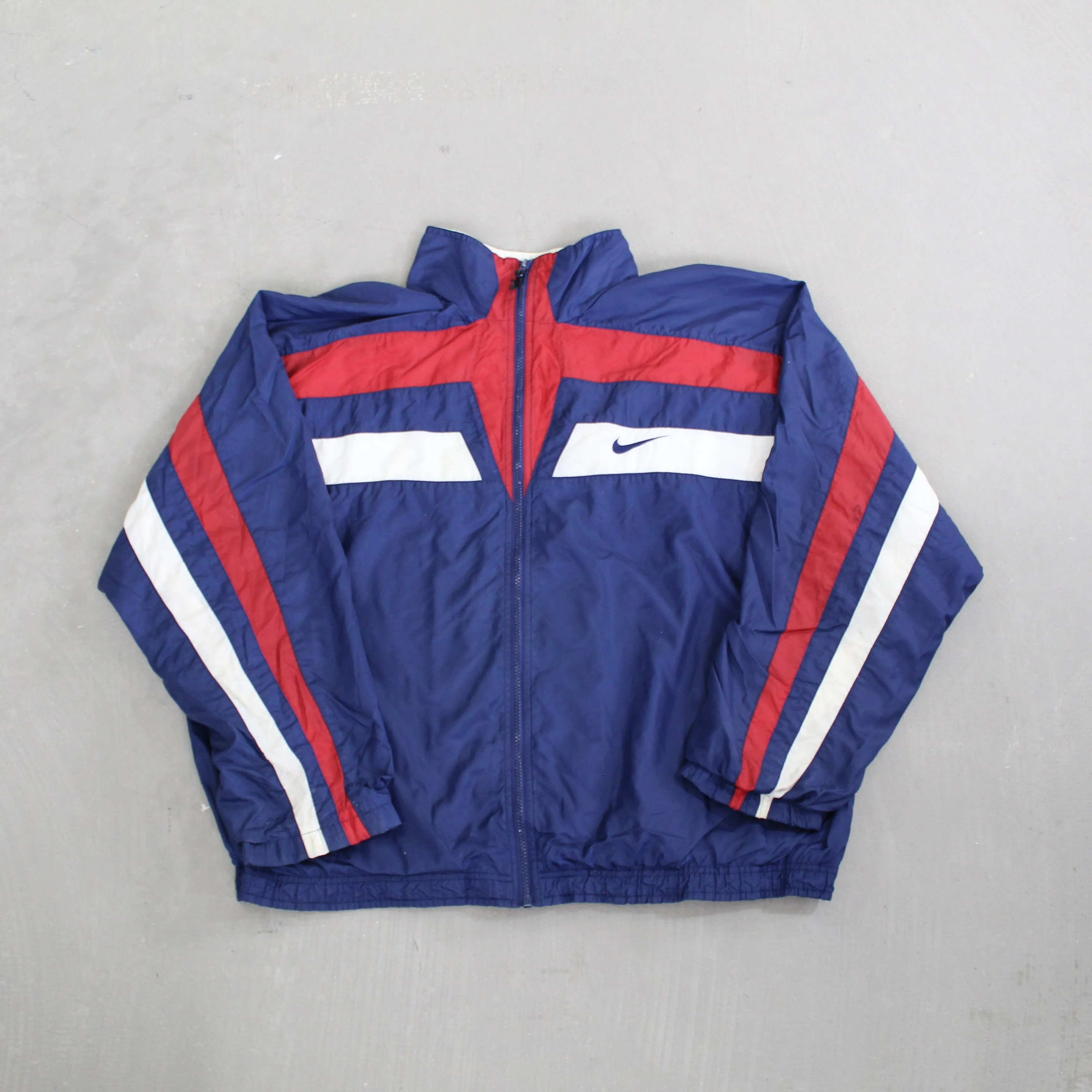D- Vintage 90s Nike Color Block Zip Up Windbreaker Navy/Red sold by HG Vintage