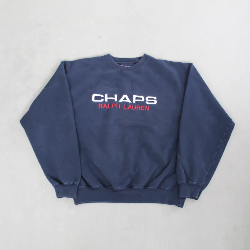 D- Vintage Chaps Ralph Lauren Embroidered Text Crewneck sold by HG Vintage
