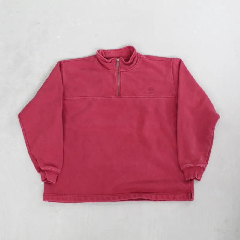 D- Carhartt Embroidered Logo Quarter Zip Crewneck sold by HG Vintage