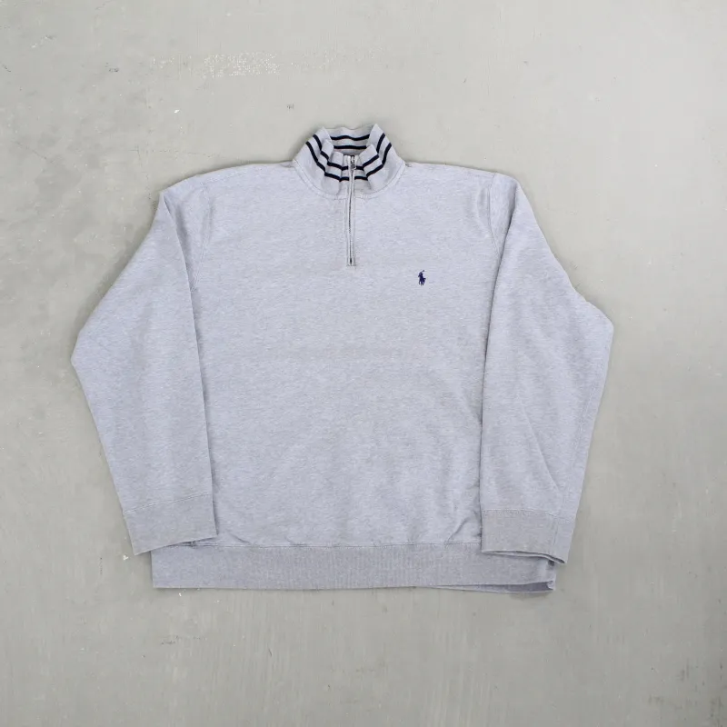 D- Vintage Polo Ralph Lauren Embroidered Horse Quarter Zip Crewneck sold by HG Vintage