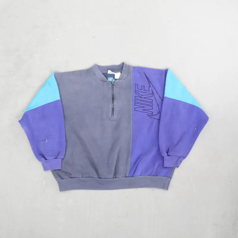D- Vintage 90s Nike Embroidered Text & Swoosh Quarter Zip Crewneck sold by HG Vintage