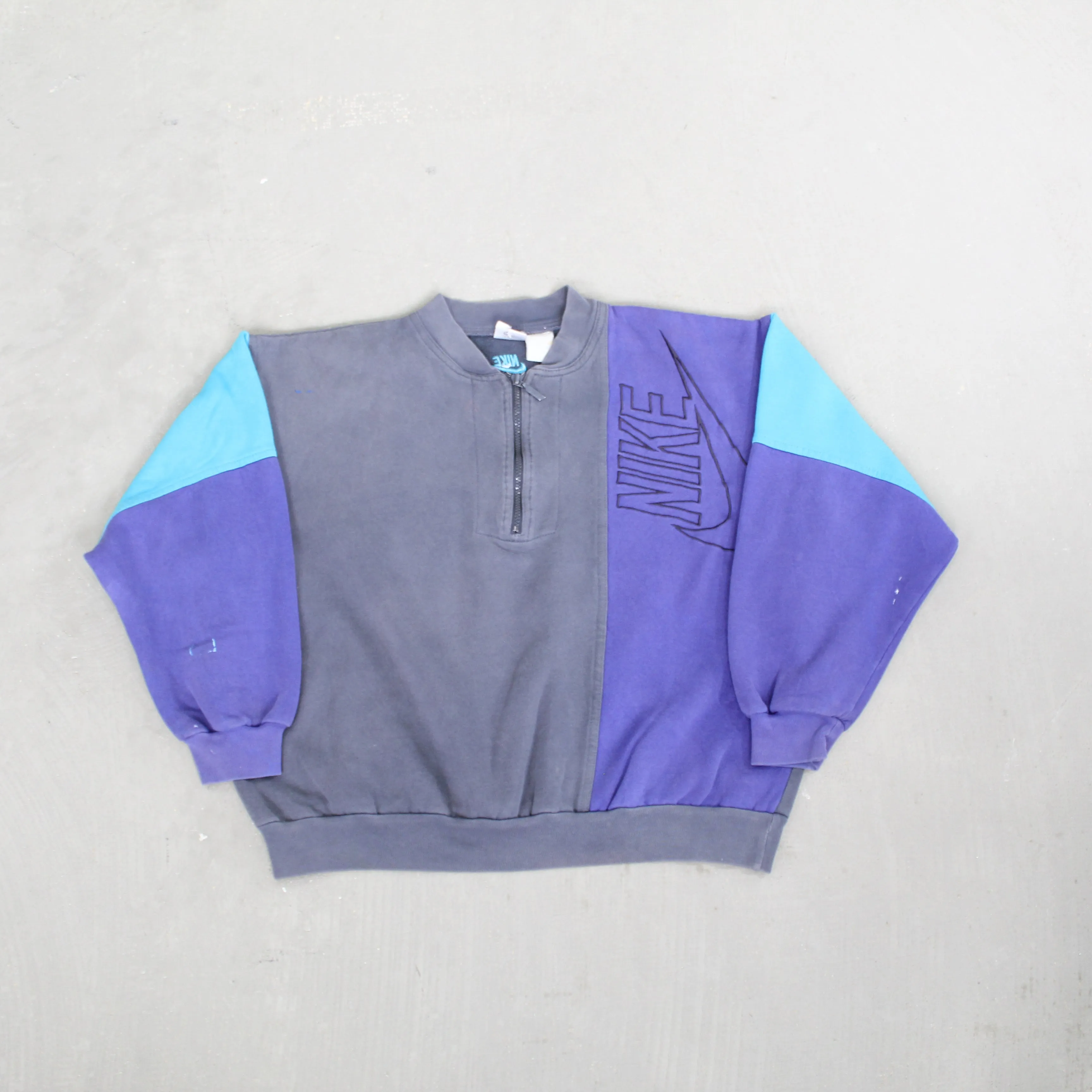 D- Vintage 90s Nike Embroidered Text & Swoosh Quarter Zip Crewneck sold by HG Vintage