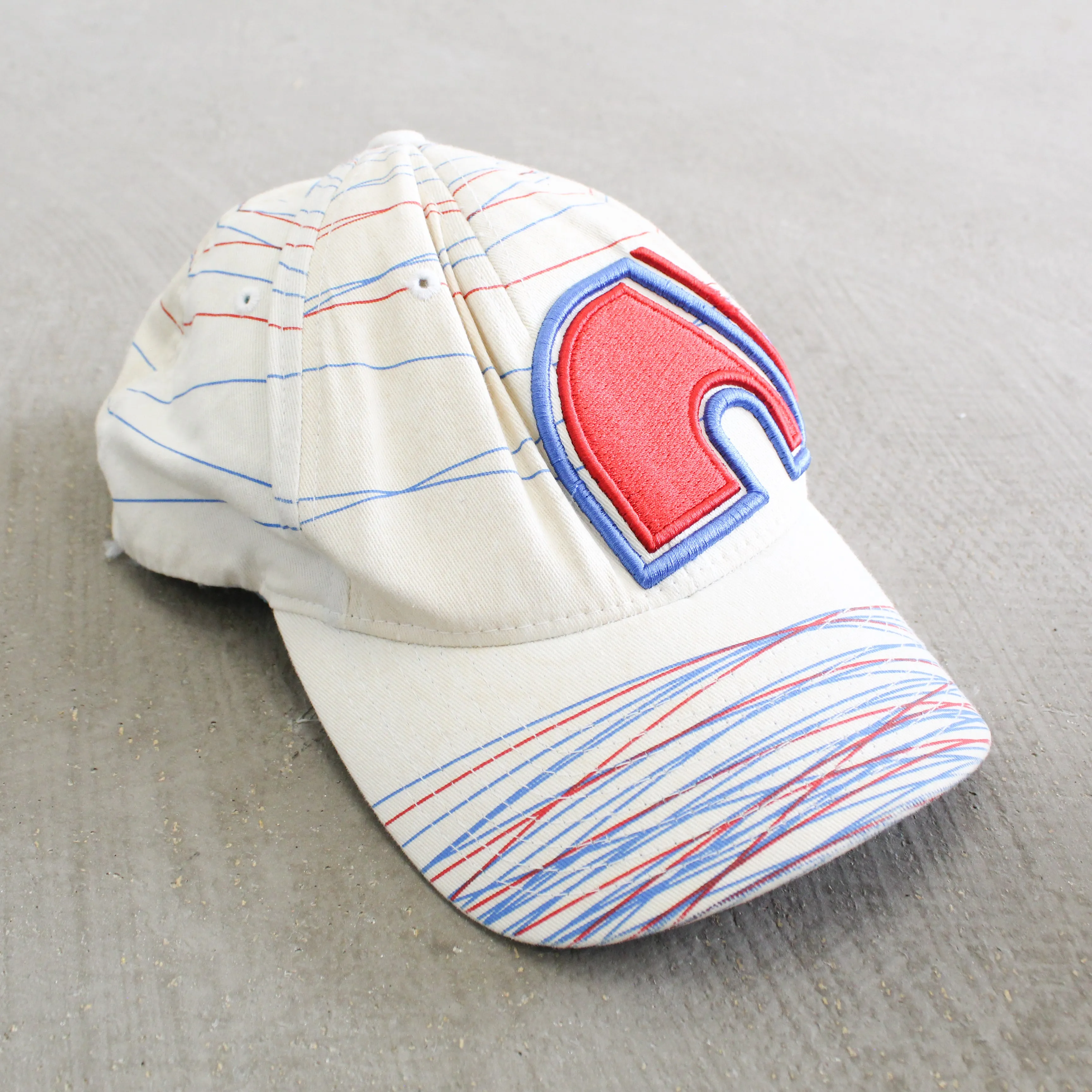 D- Vintage Quebec Nordiques NHL Embroidered Logo Fitted Hat sold by HG Vintage