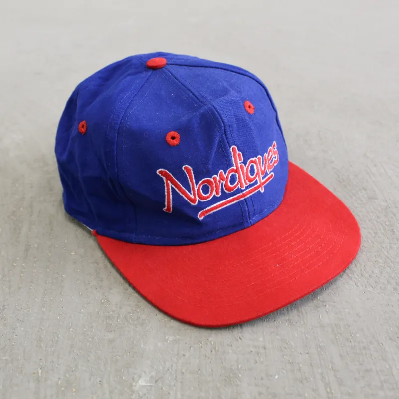 D- Vintage Quebec Nordiques NHL Embroidered Text Snapback Hat sold by HG Vintage