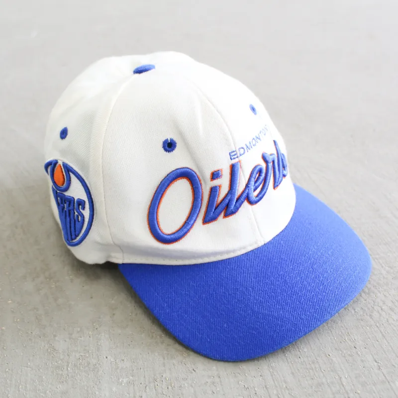 D- Vintage Edmonton Oilers NHL Zephyr Snapback Hat sold by HG Vintage