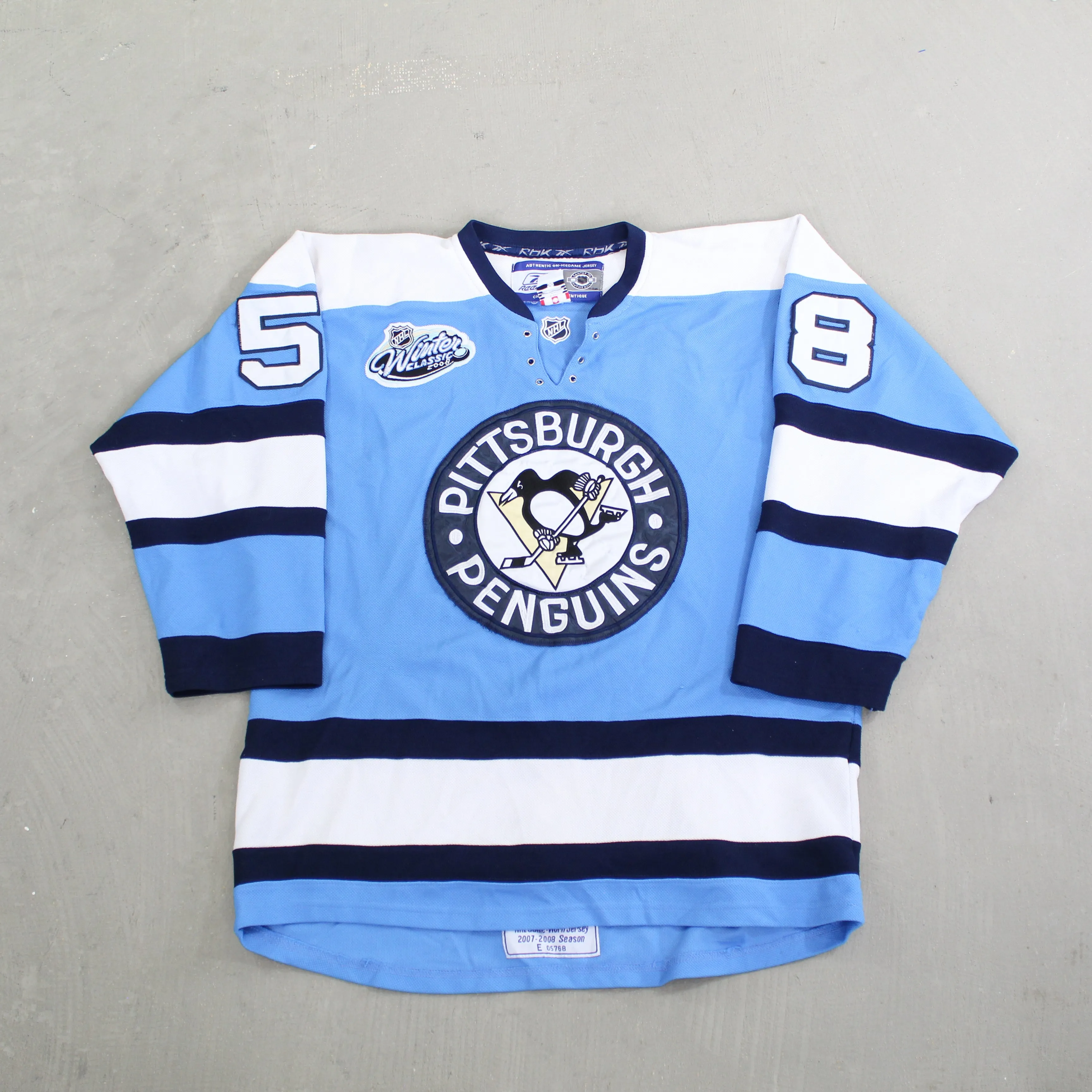 D- Pittsburgh Penguins Kris Letang 2008 Winter Classic NHL Reebok Hockey Jersey sold by HG Vintage