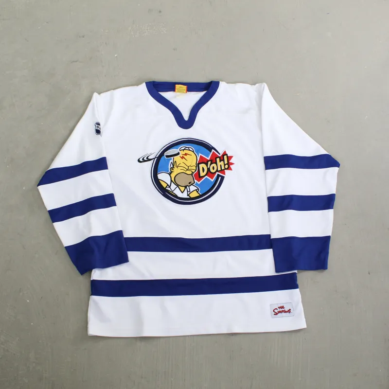 D- Vintage 2004 The Simpsons D'oh! Hockey Jersey made by HG Vintage