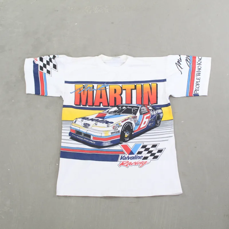 D- Vintage 1993 Nascar Mark Martin Valvoline Jumbo Car Print Tee sold by HG Vintage
