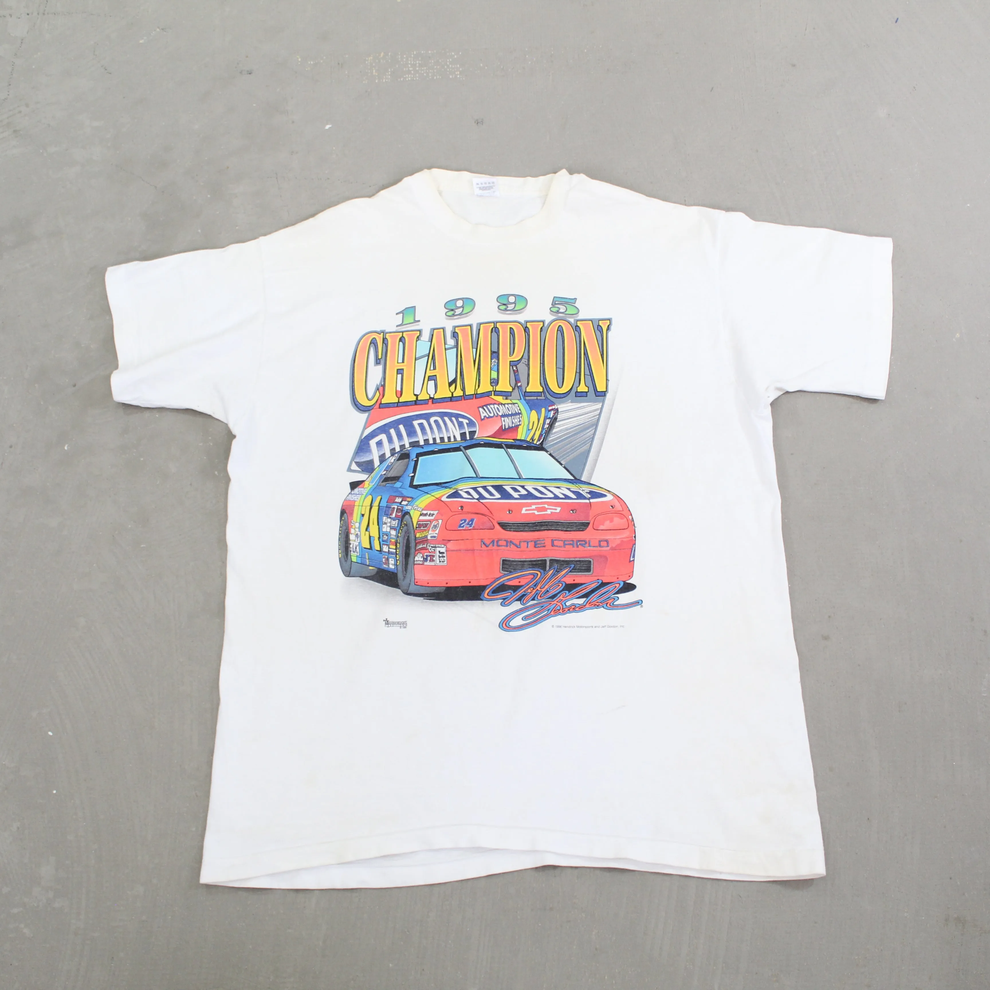 D- Vintage 1995 Nascar Jeff Gordon Hendricks Motorsports Champ Single Stitch Tee sold by HG Vintage