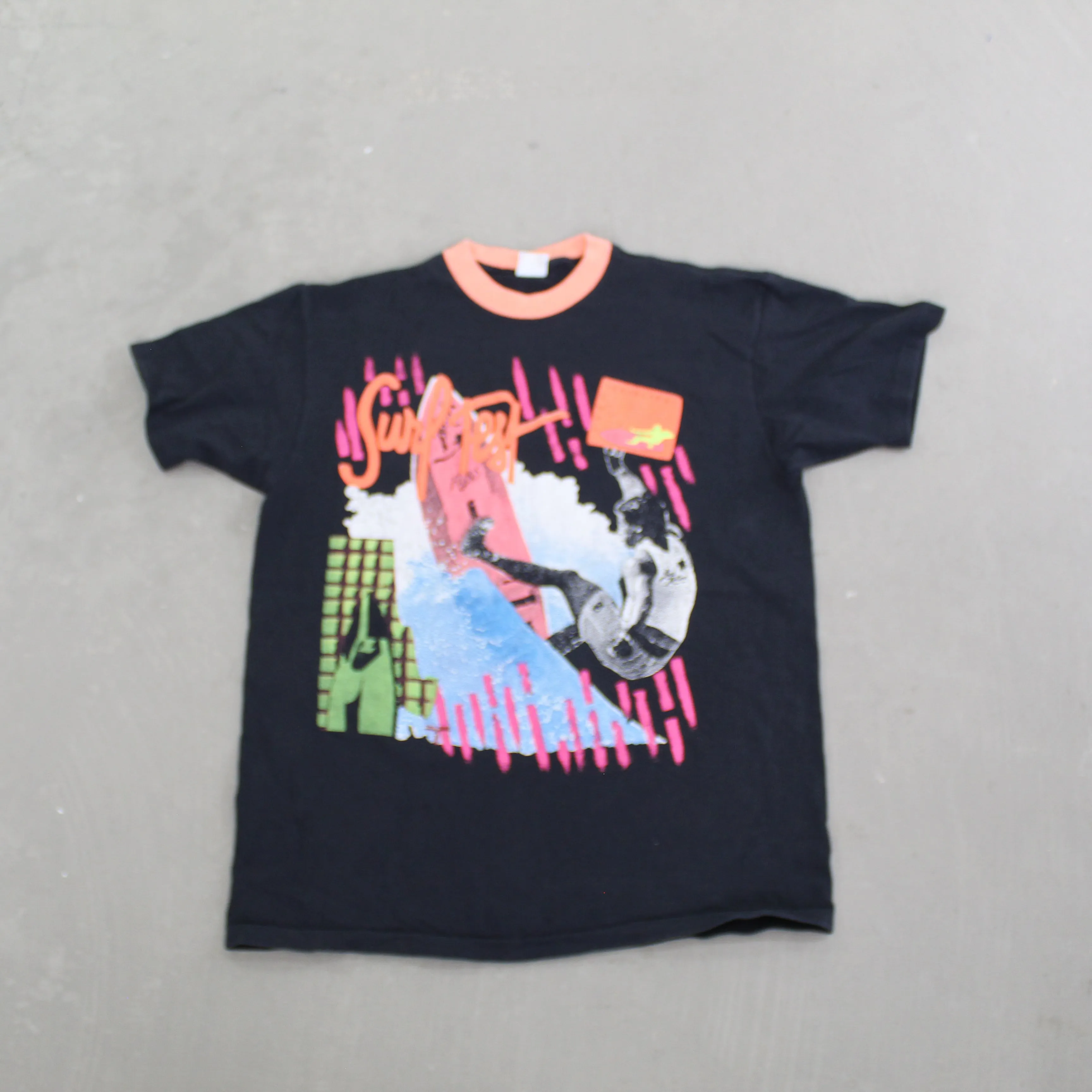 D- Vintage Surf Fest Graphic Single Stitch Black Anvil Tag Tee sold by HG Vintage