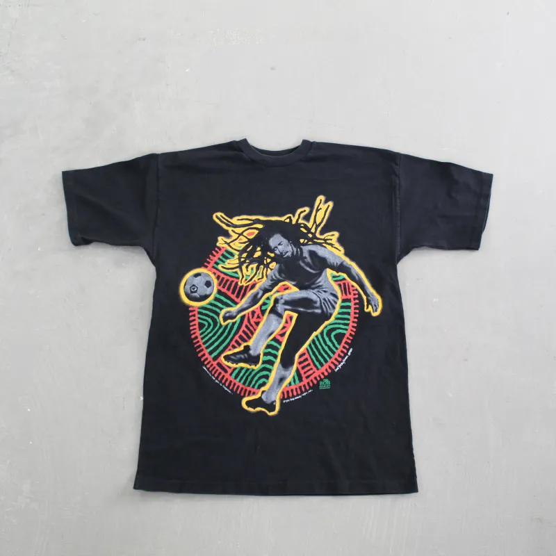 D- Vintage 1994 Bob Marley Playing Soccer Single Stitch Tee sold by HG Vintage