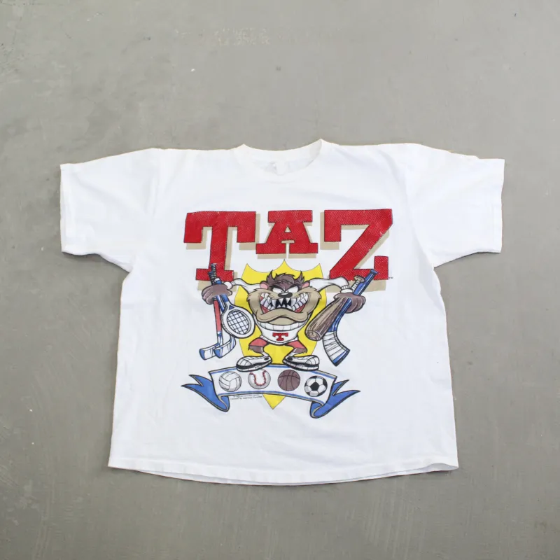 D- Vintage 1993 Looney Tunes Taz Sports Graphic Single Stitch Tee sold by HG Vintage
