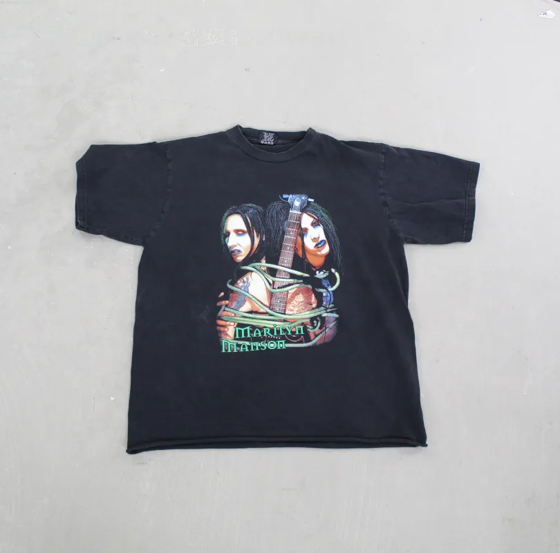 F- Marilyn Manson Guitar & Picture Tee sold by HG Vintage