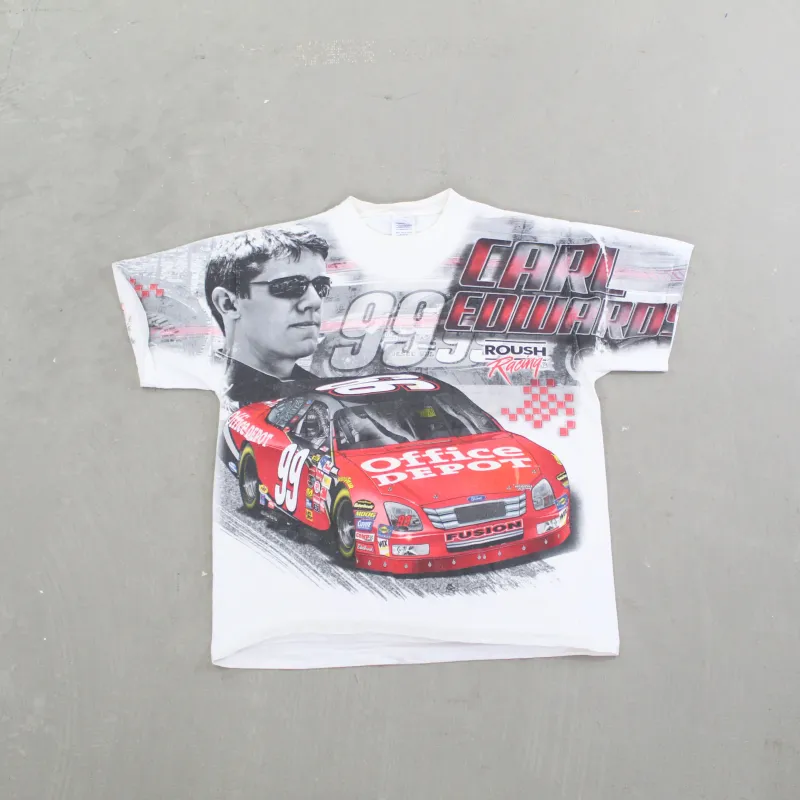 F- Vintage Nascar Carl Edwards 99 Jumbo Print Tee sold by HG Vintage