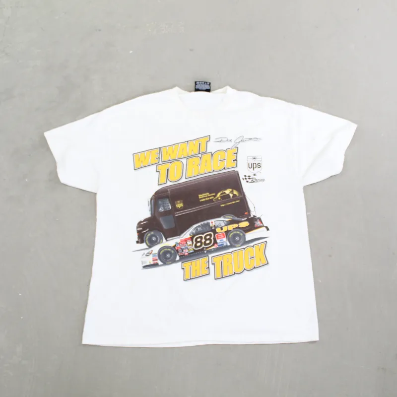 F- Vintage Nascar UPS Race The Truck Chase Authentic Tee sold by HG Vintage