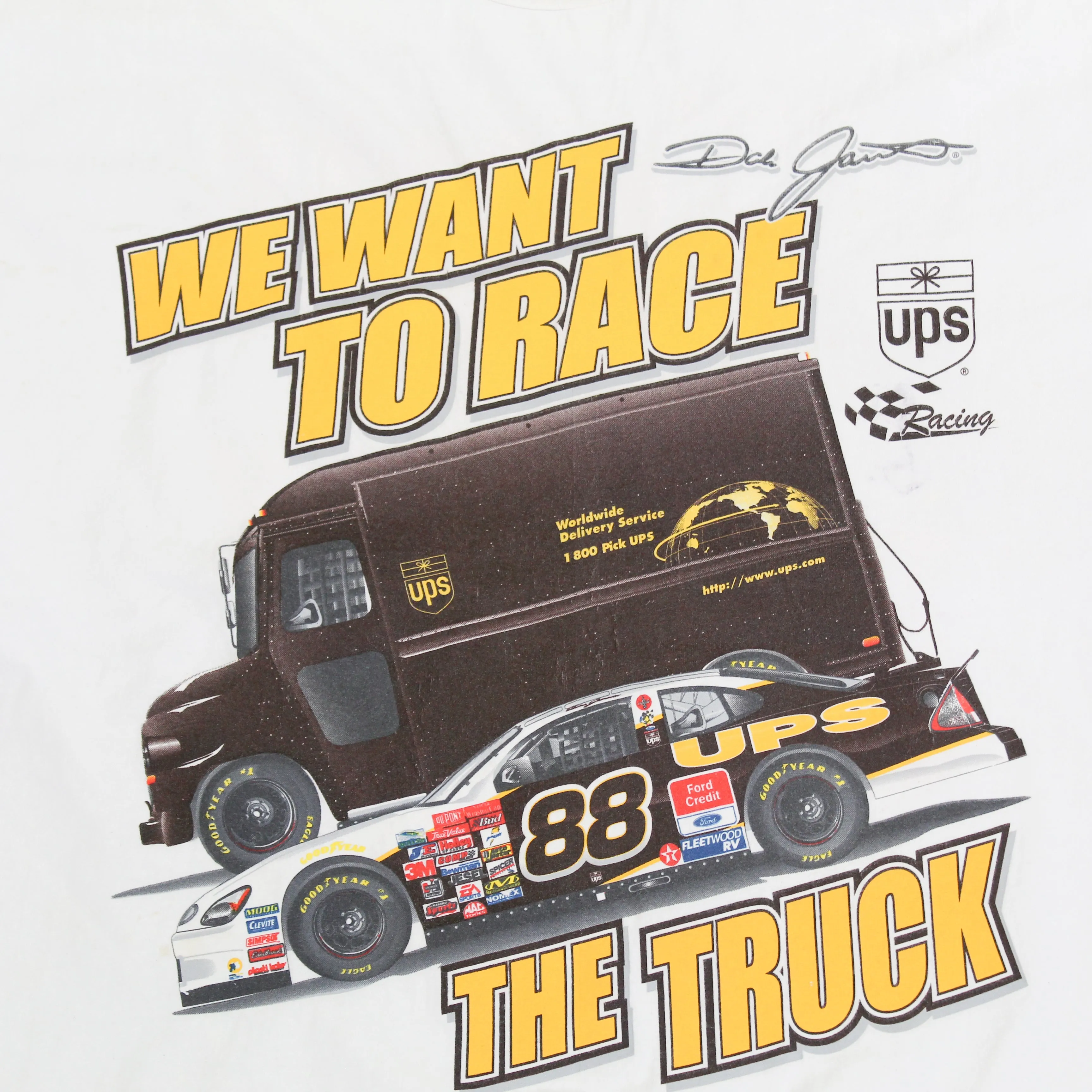 F- Vintage Nascar UPS Race The Truck Chase Authentic Tee sold by HG Vintage product image thumbnail 2
