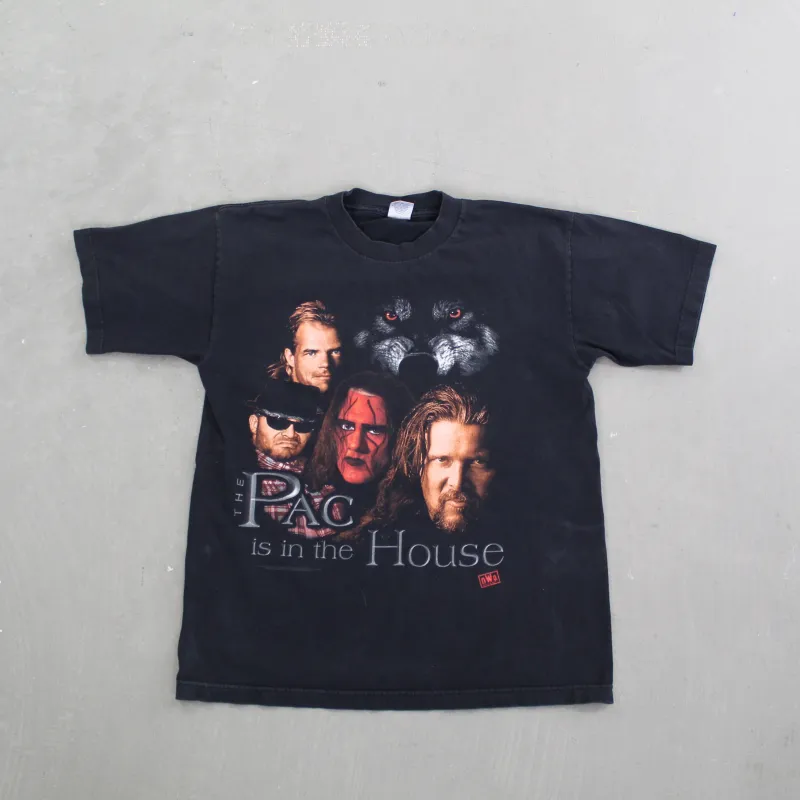 F- Vintage 1998 WWE NWO Pac In The House Wrestling Tee sold by HG Vintage