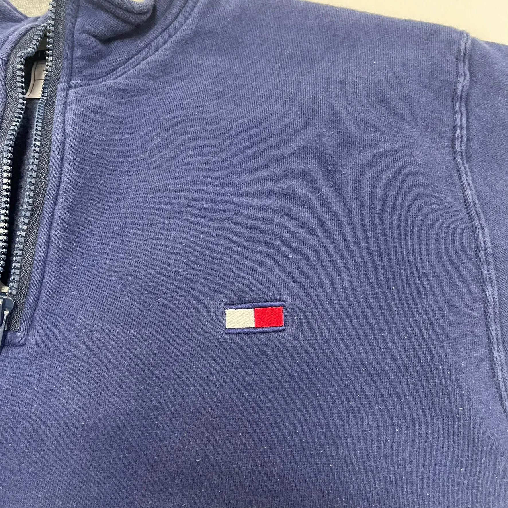 F- Vintage Tommy Hilfiger Embroidered Logo Quarter Zip Crewneck sold by HG Vintage product image thumbnail 2