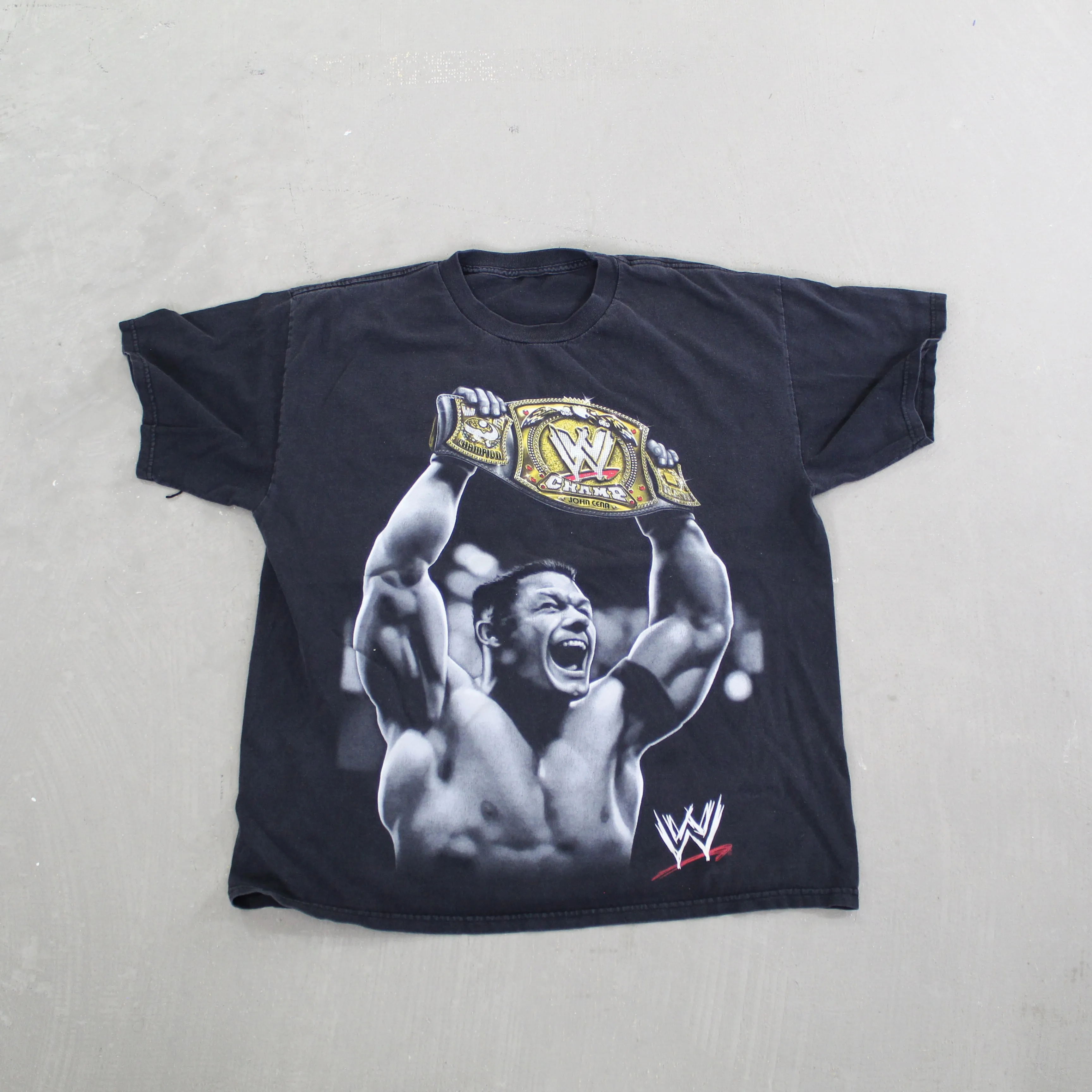 F- Vintage 2006 John Cena WWE Champion Jumbo Print Wrestling Tee sold by HG Vintage