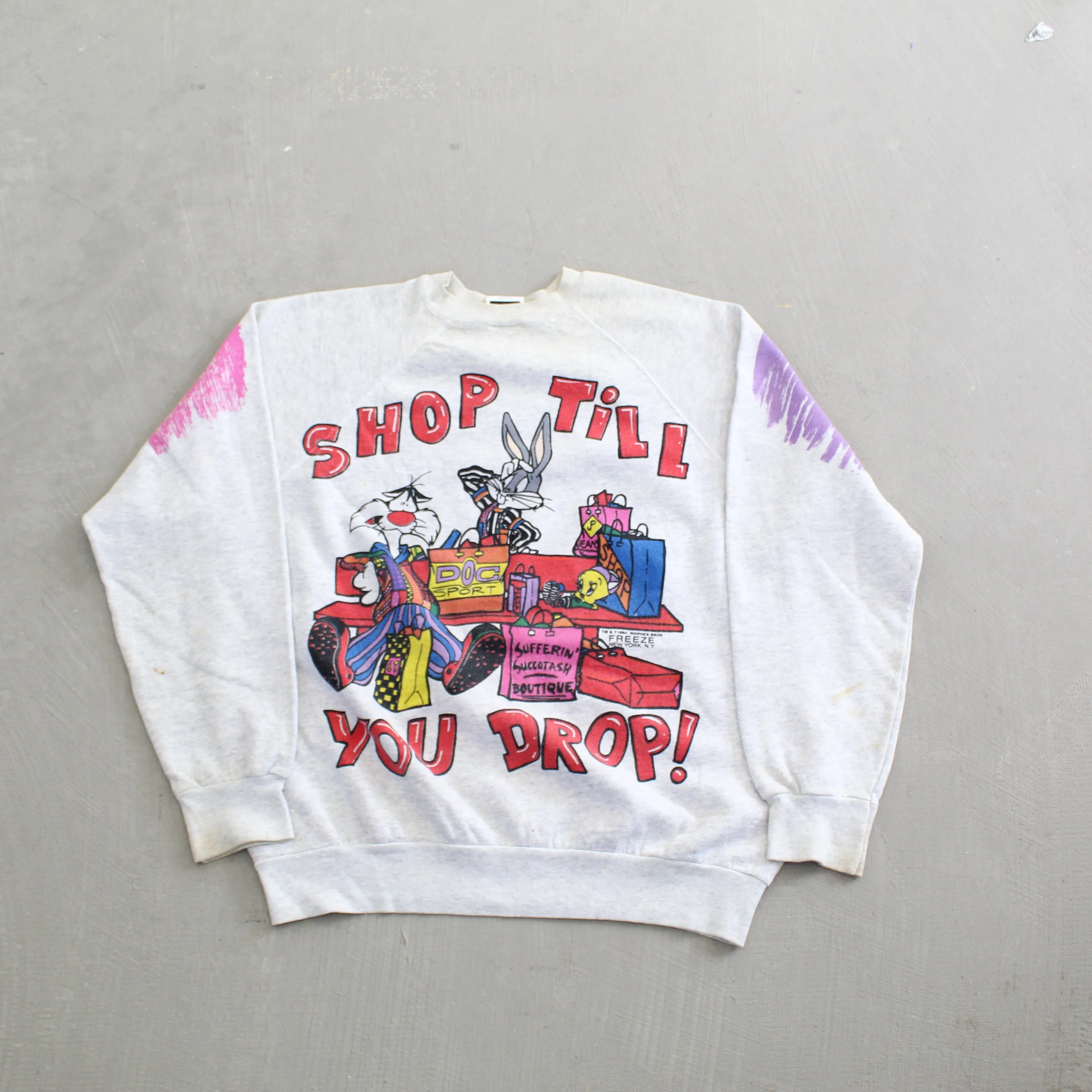 F- Vintage 1994 Looney Tunes Plaza Jumbo Print Crewneck sold by HG Vintage product image thumbnail 3