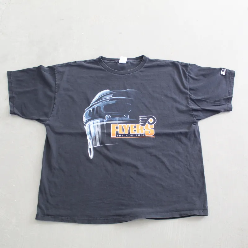 F- Vintage Philadelphia Flyers NHL Starters Helmet & Text Tee sold by HG Vintage