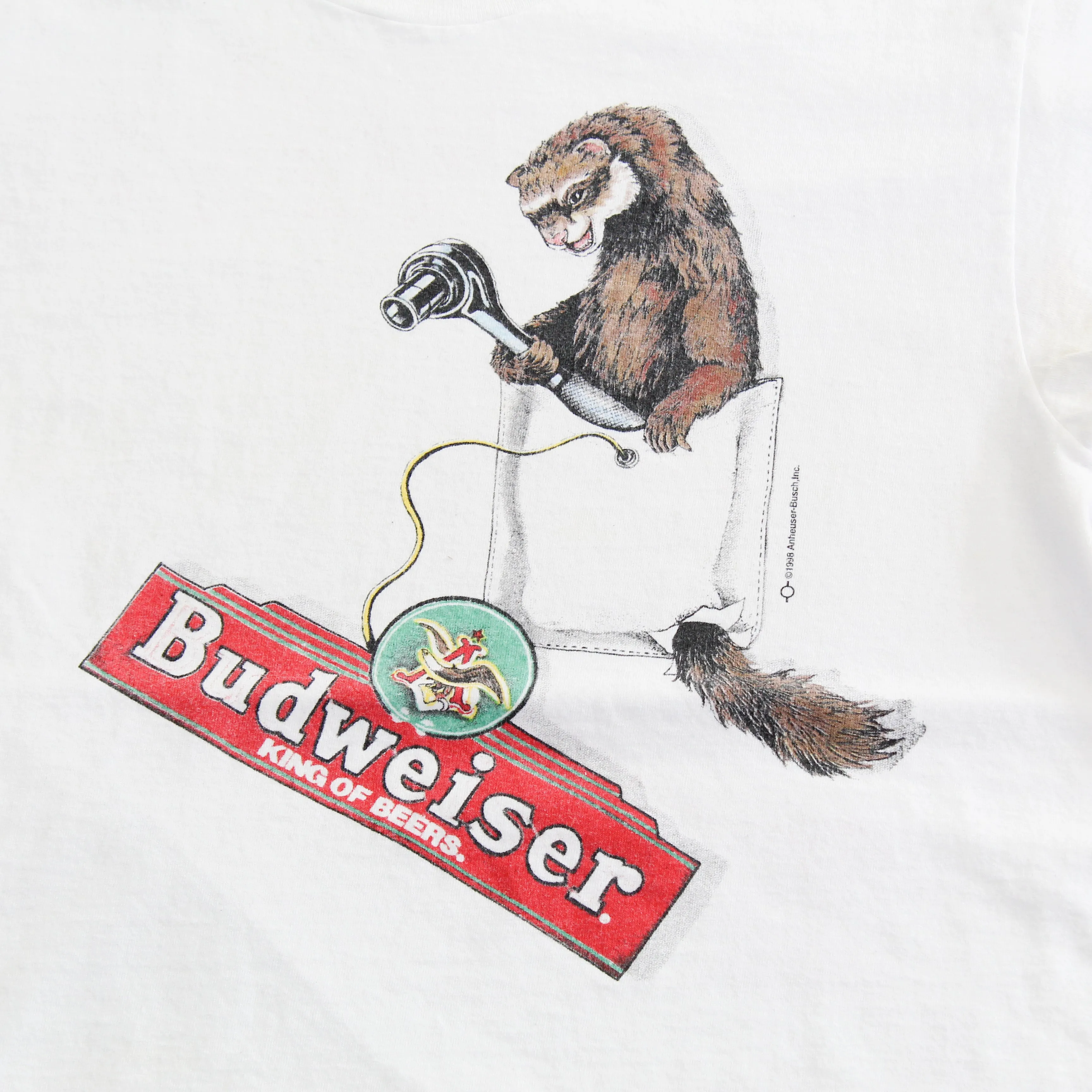 F- Vintage 1998 Budweiser Ferret & Chameleon Graphic Beer Tee sold by HG Vintage product image thumbnail 2