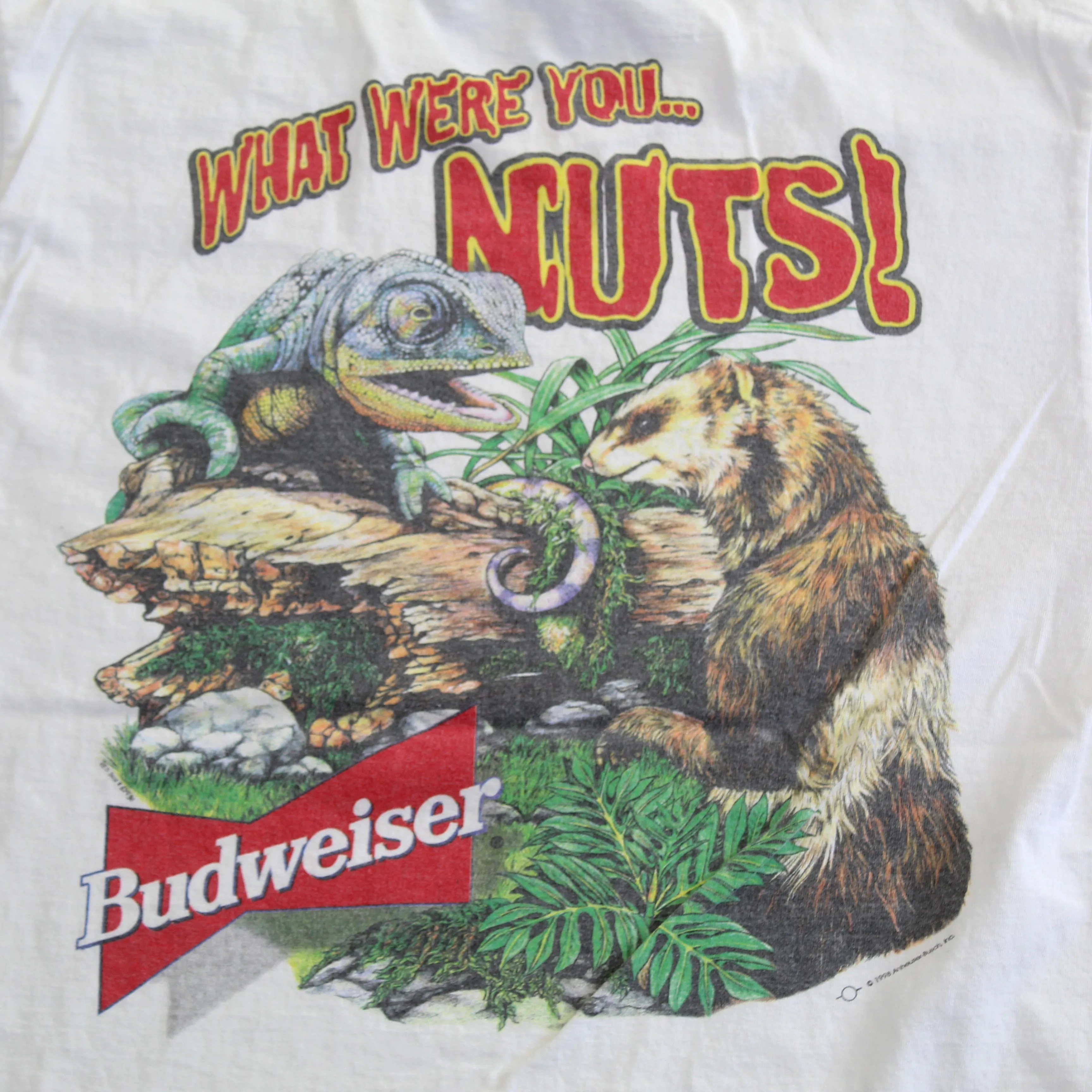 F- Vintage 1998 Budweiser Ferret & Chameleon Graphic Beer Tee sold by HG Vintage product image thumbnail 3