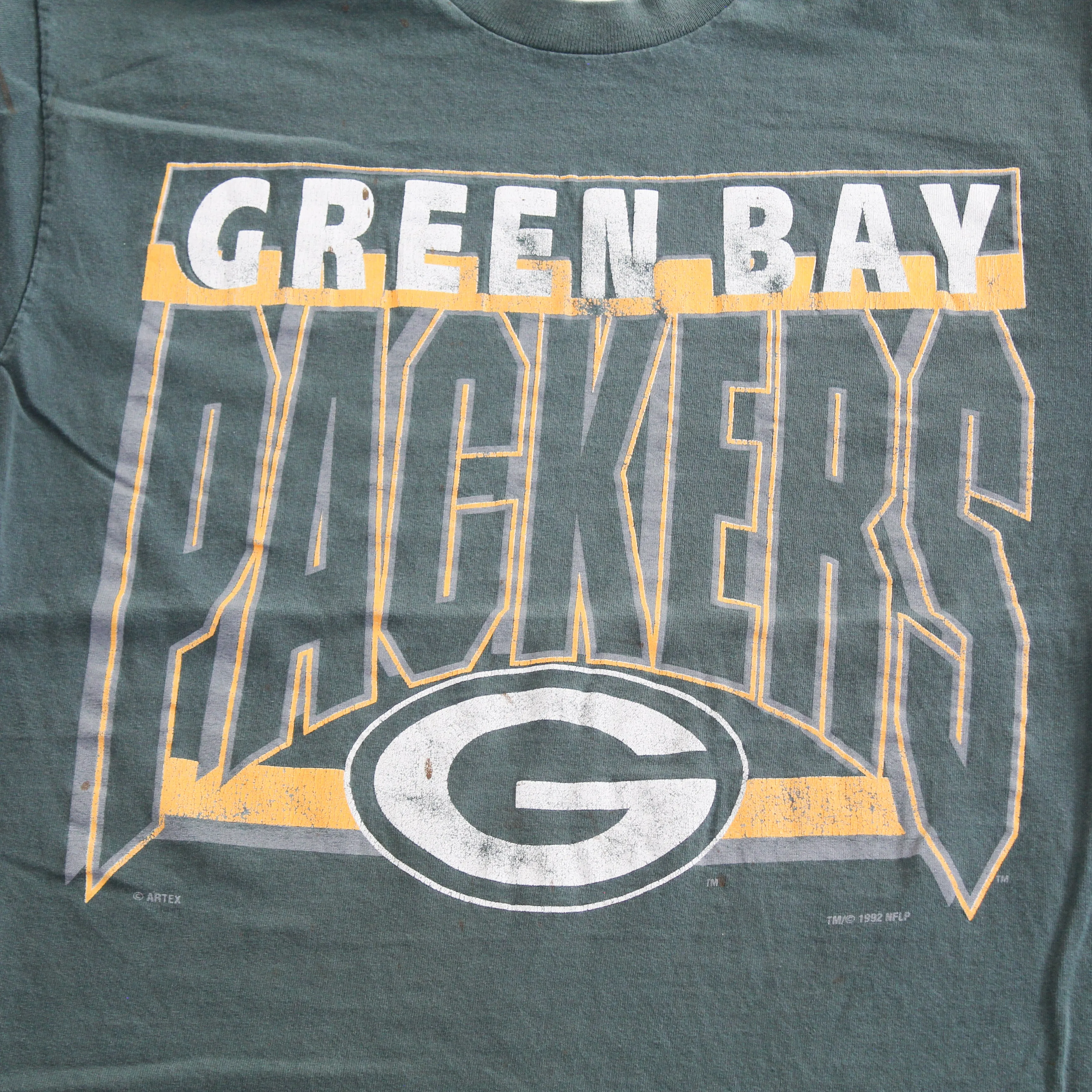 F- Vintage 1992 Green Bay Packers NFL logo & Text Single Stitch Tee sold by HG Vintage product image thumbnail 2