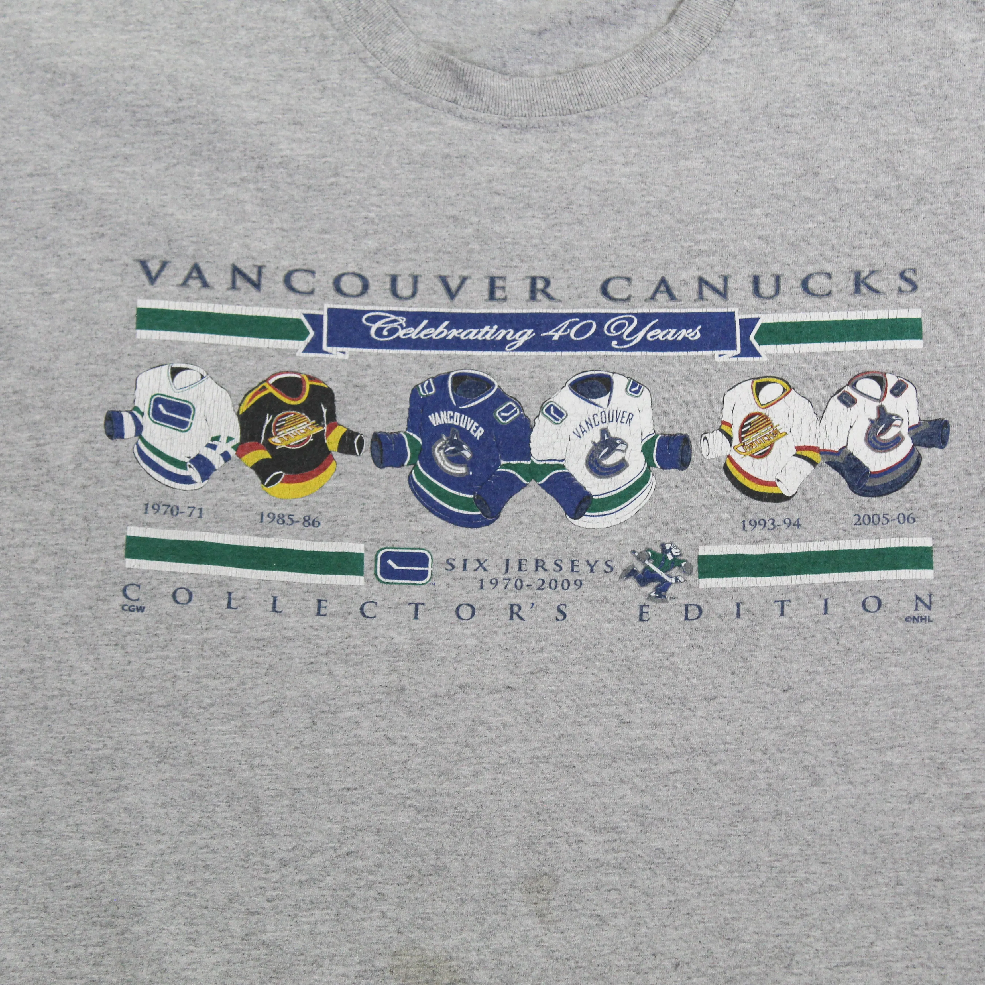 F- 2009 Vancouver Canucks NHL 40 Years Jerseys Tee sold by HG Vintage product image thumbnail 2