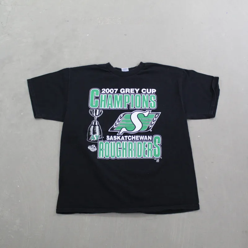 F- Vintage 2007 Saskatchewan Roughriders CFL Grey Cup Champs Tee sold by HG Vintage
