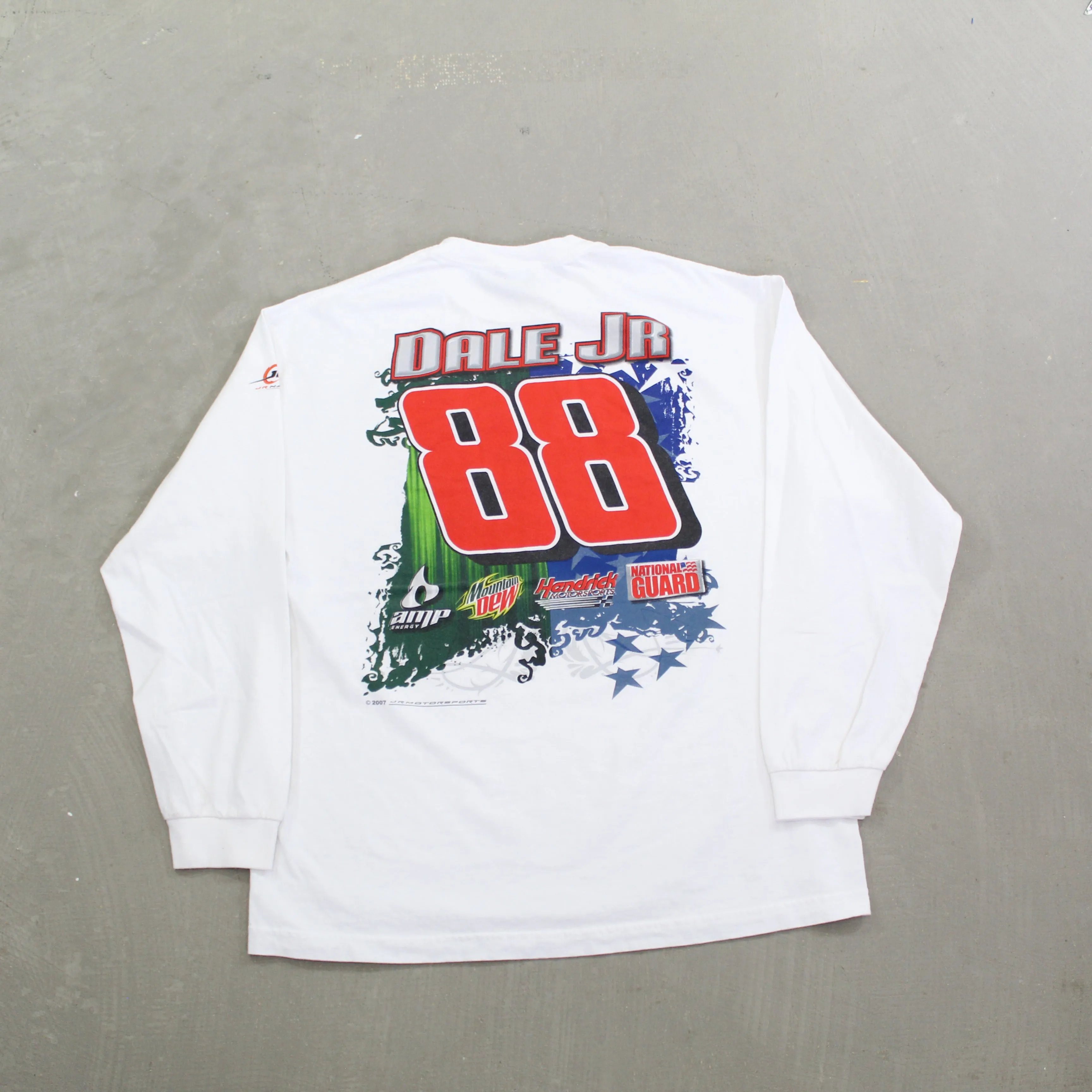 F- 2007 Nascar Dale Jr Mountain Dew National Guard Car Long Sleeve Tee sold by HG Vintage product image thumbnail 3
