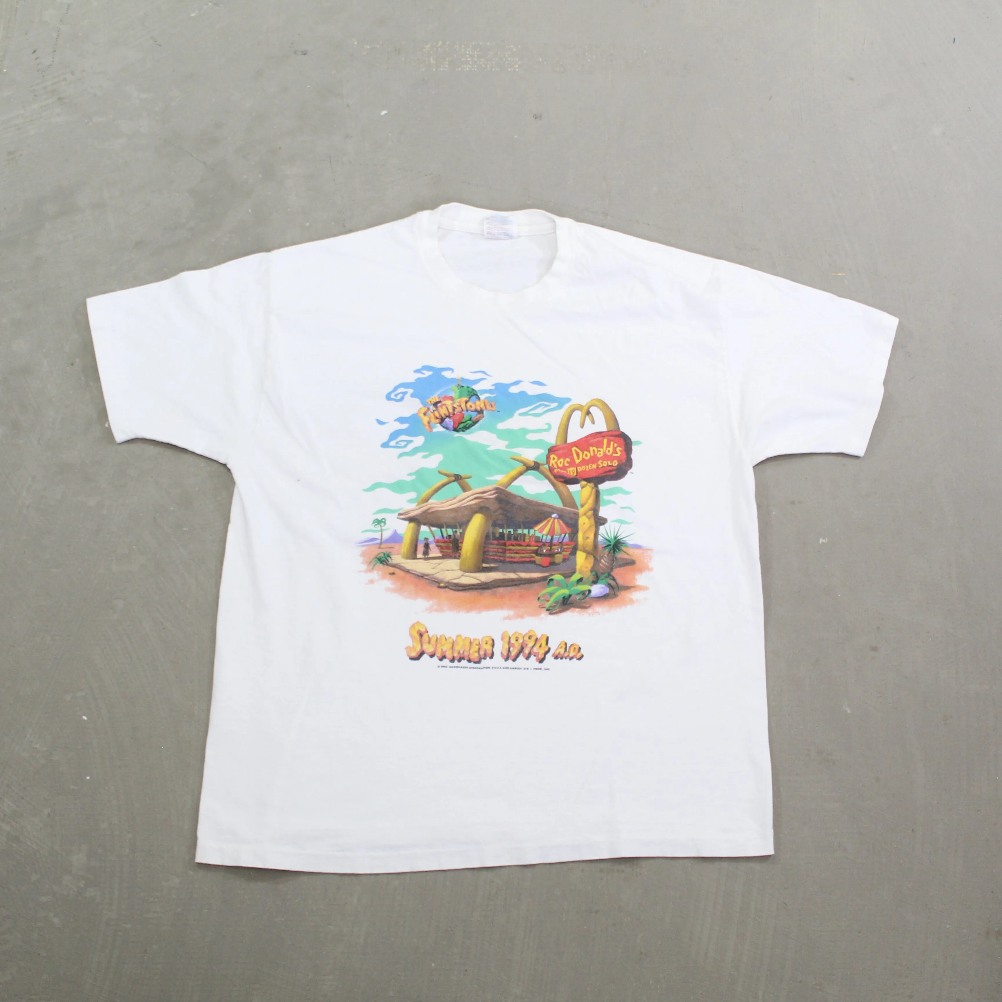 F- Vintage 1994 McDonald's & Flintstones Promo Single Stitch Tee sold by HG Vintage