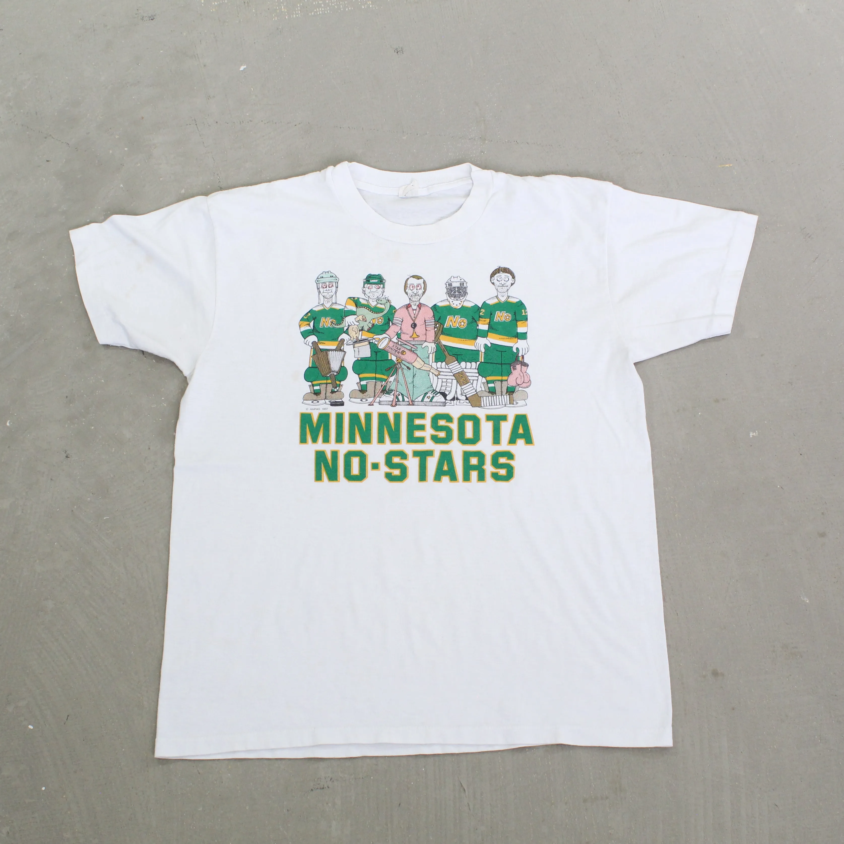 F- Vintage 1987 Minnesota No Stars NHL Parody Single Stitch Tee sold by HG Vintage