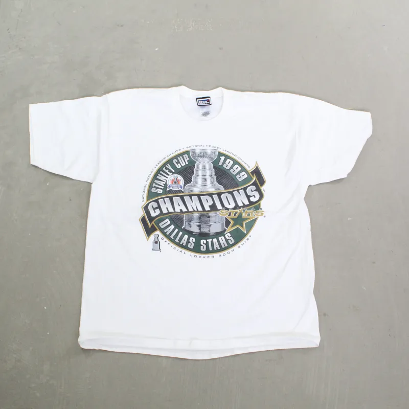 F- Vintage 1999 Dallas Stars NHL Stanley Cup Champions Pro Player Locker Room Tee sold by HG Vintage