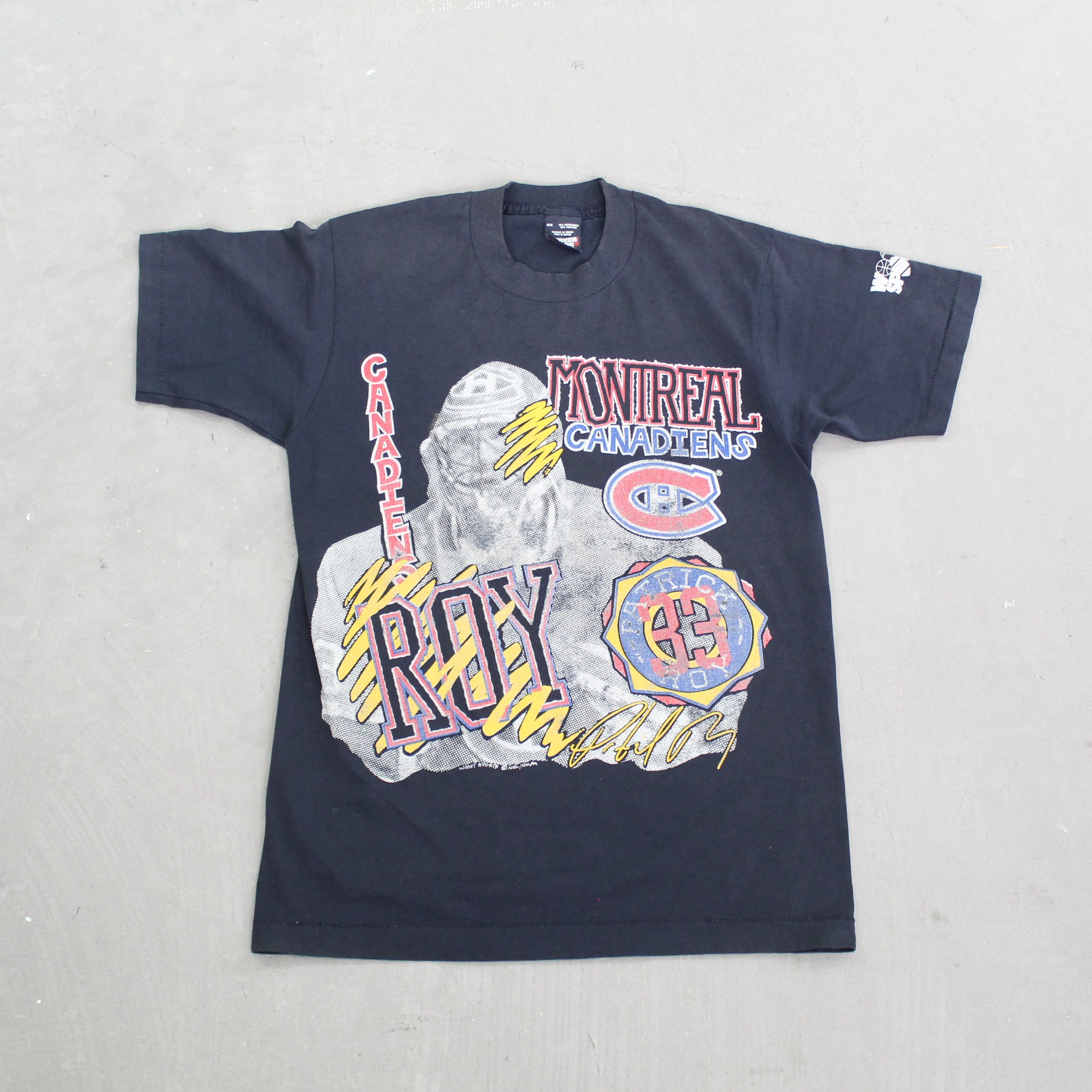 F- Vintage Patrick Roy Montreal Canadiens NHL Single Stitch Tee sold by HG Vintage